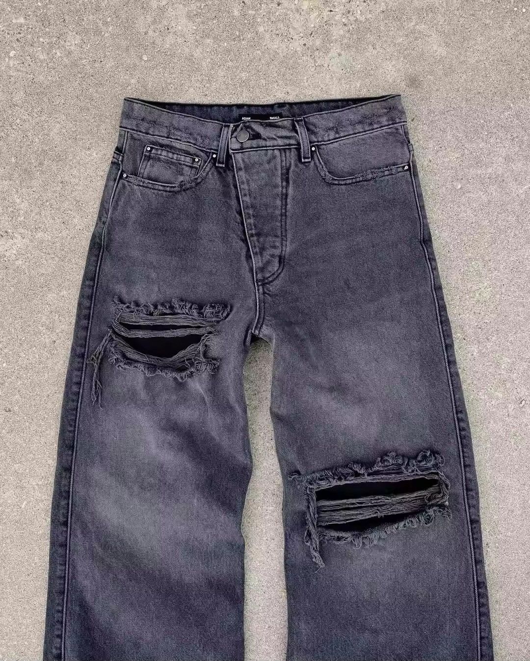 Japanese Brand Double Layer Black Baggy Denim Jean Size US 32 / EU 48 - 3 Thumbnail