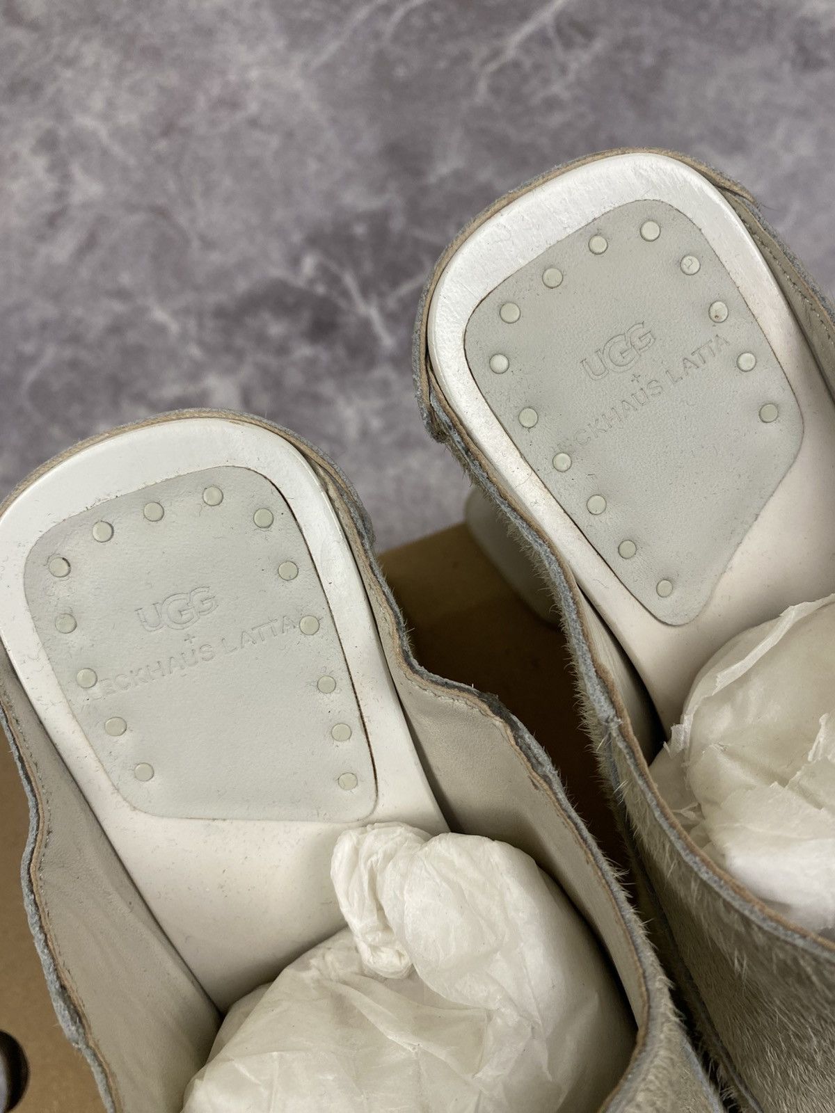 Eckhaus Latta Ugg x Eckhaus Latta Platforms Beige Fur Mules Size: 37 Size US 7 / IT 37 - 4 Thumbnail