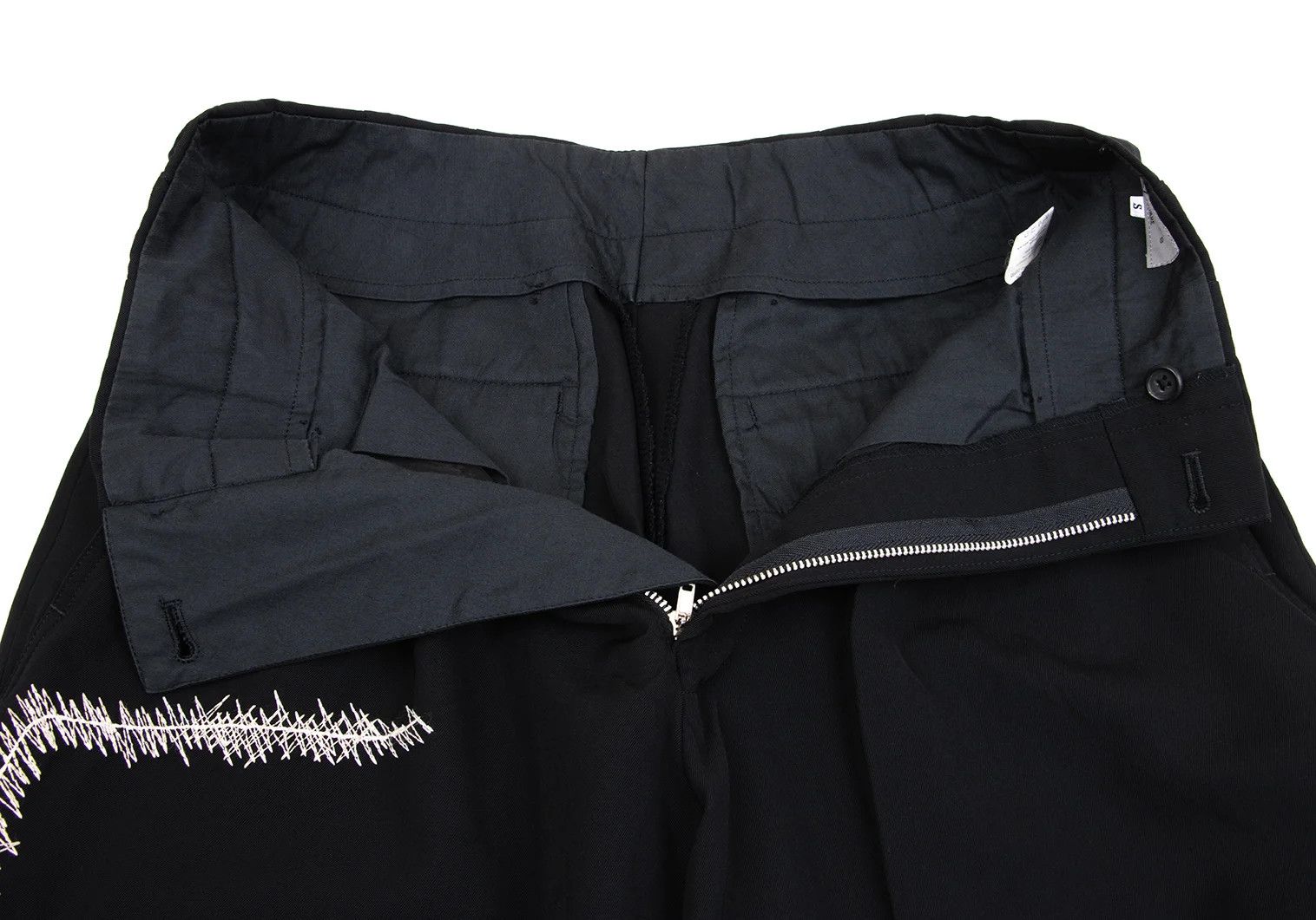 Yohji Yamamoto Yohji Yamamoto Wool Gabardine Embroidered Pants Size US 30 / EU 46 - 5 Thumbnail