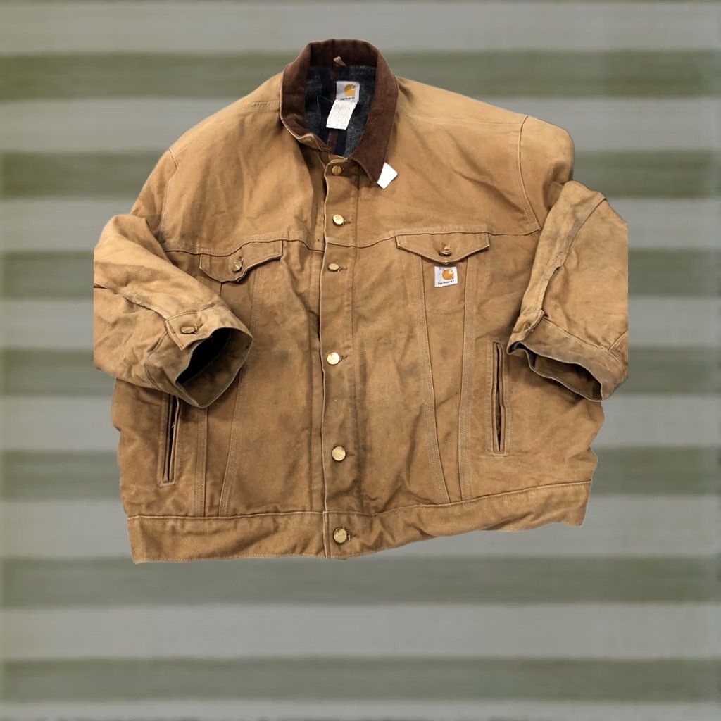 Carhartt VINTAGE Carhartt J148 4XL Trucker Jacket Bomber Coat USA Made Brown Lined Big & Tall Mens Size US XXL / EU 58 / 5 - 1 Thumbnail
