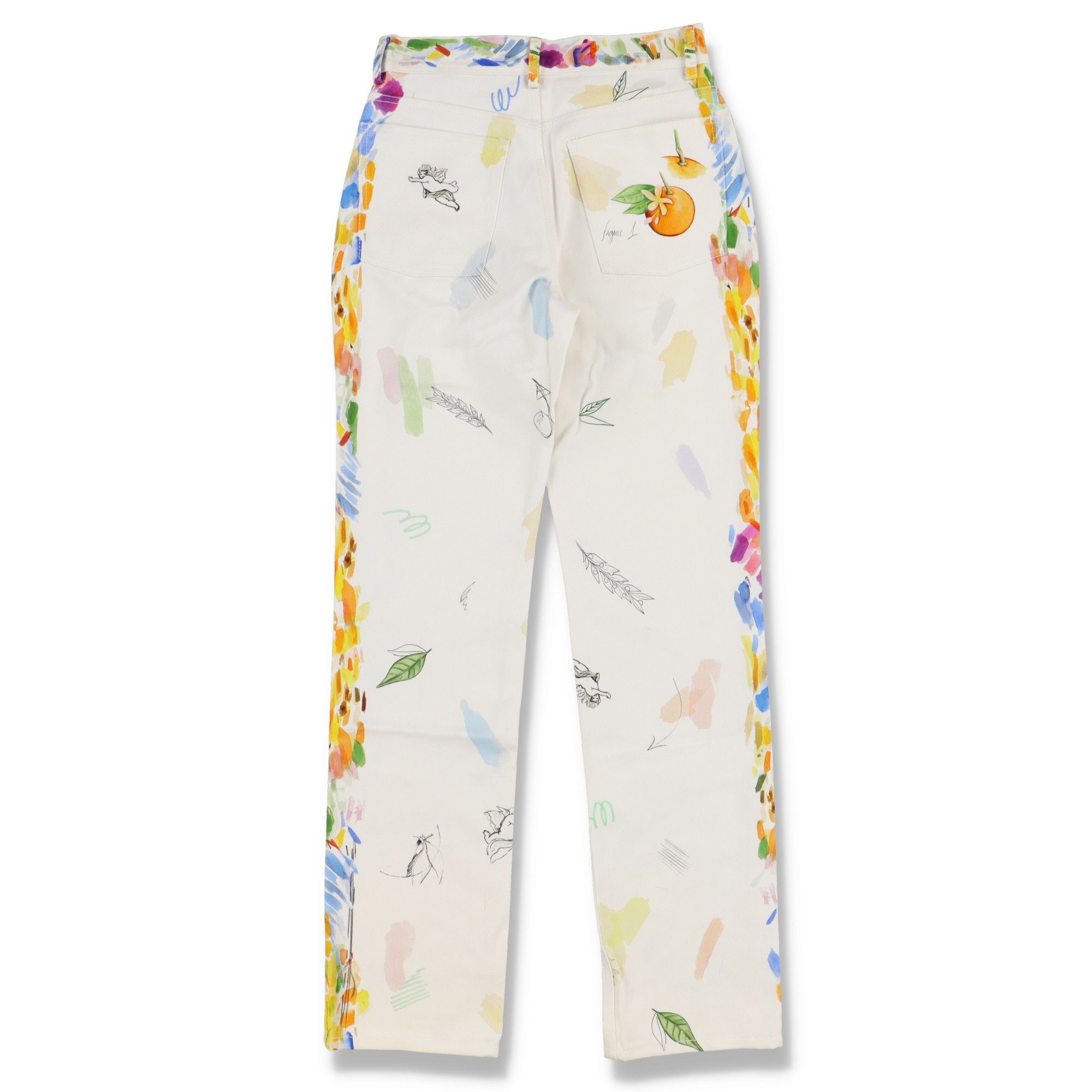 Casablanca White Work In Progress Paint Straight Jeans Size US 27 - 10 Thumbnail