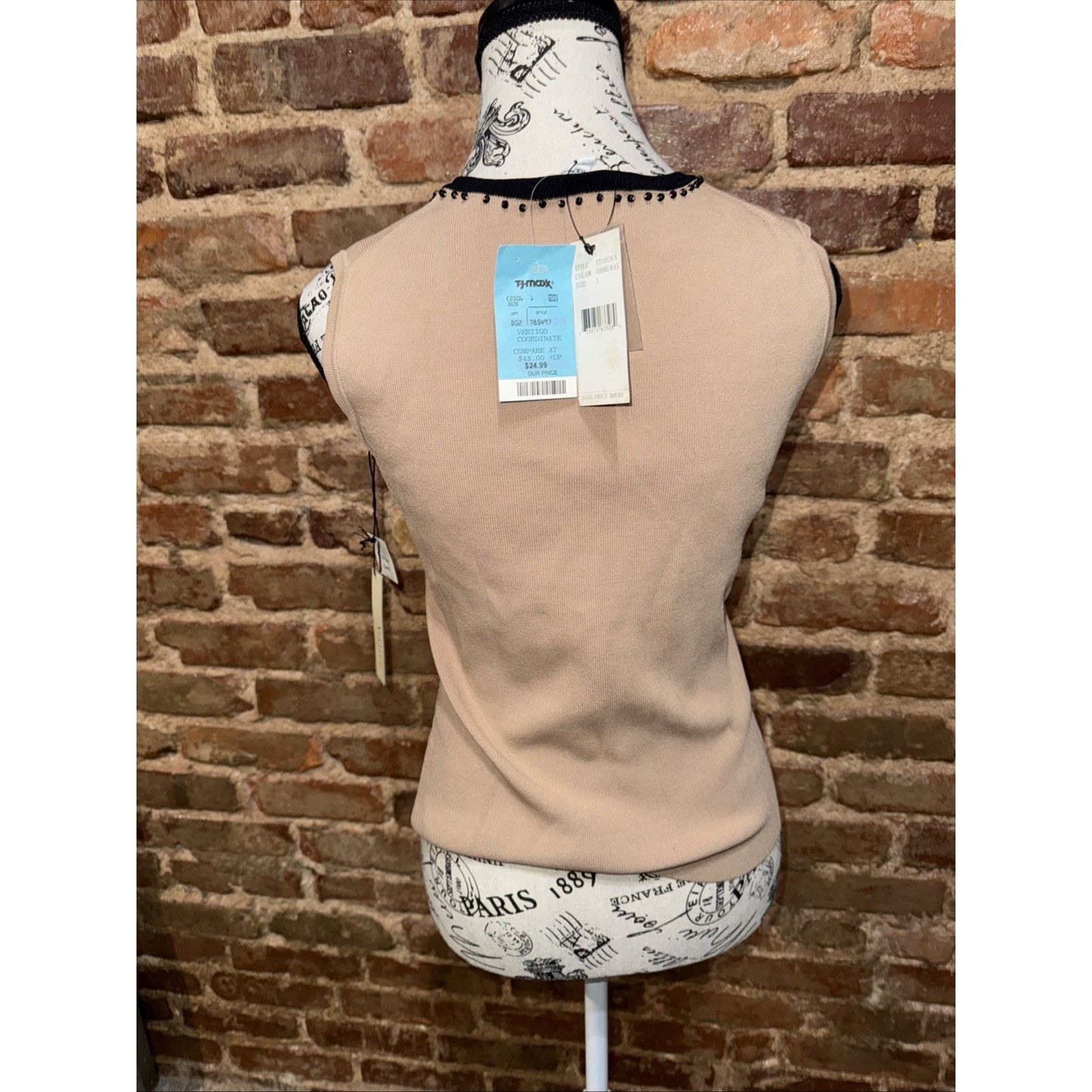 & Other Stories Vertigo Paris Women’s Sleeveless Caramel & Black V Neck Sz L Size L / US 10 / IT 46 - 5 Thumbnail