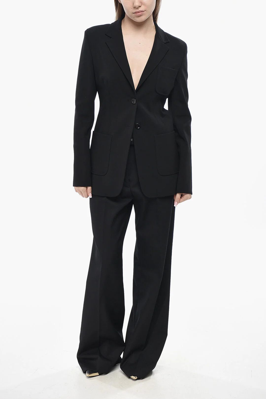 Max Mara og1mm0426 Backless Design Blazer in Black Size M / US 6-8 / IT 42-44 - 4 Thumbnail