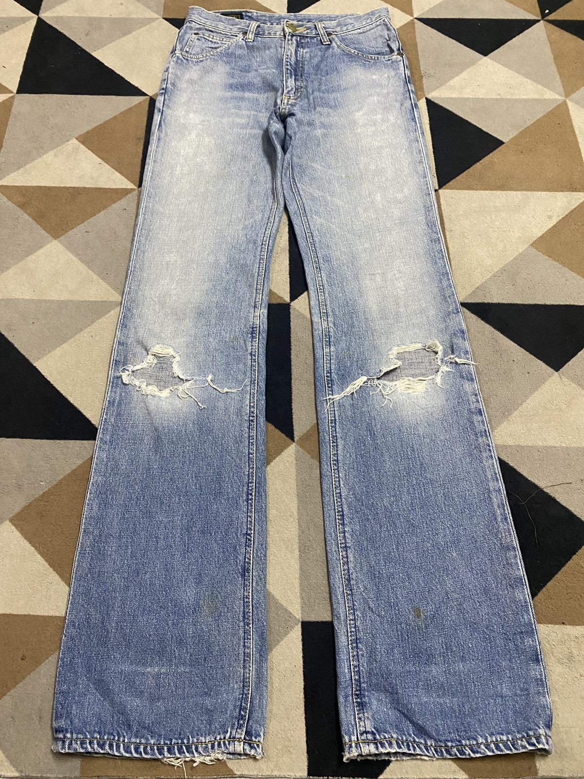 Lee Vintage Lee Riders Faded Wash Distressed Bootcut Jeans Size US 28 / EU 44 - 1 Thumbnail