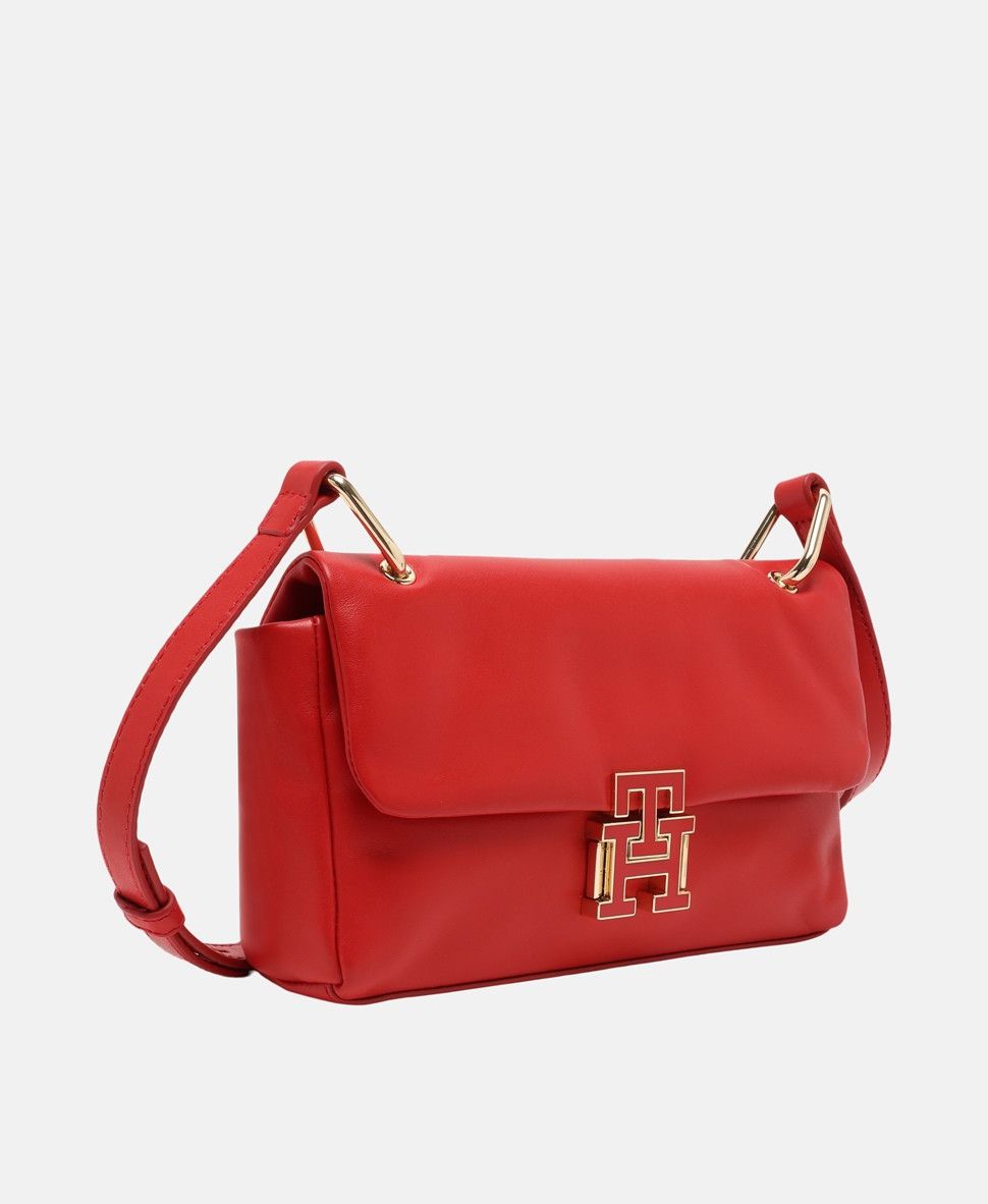 Tommy Hilfiger Tommy Hilfiger Red Leather Messenger Bag Size ONE SIZE - 1 Thumbnail
