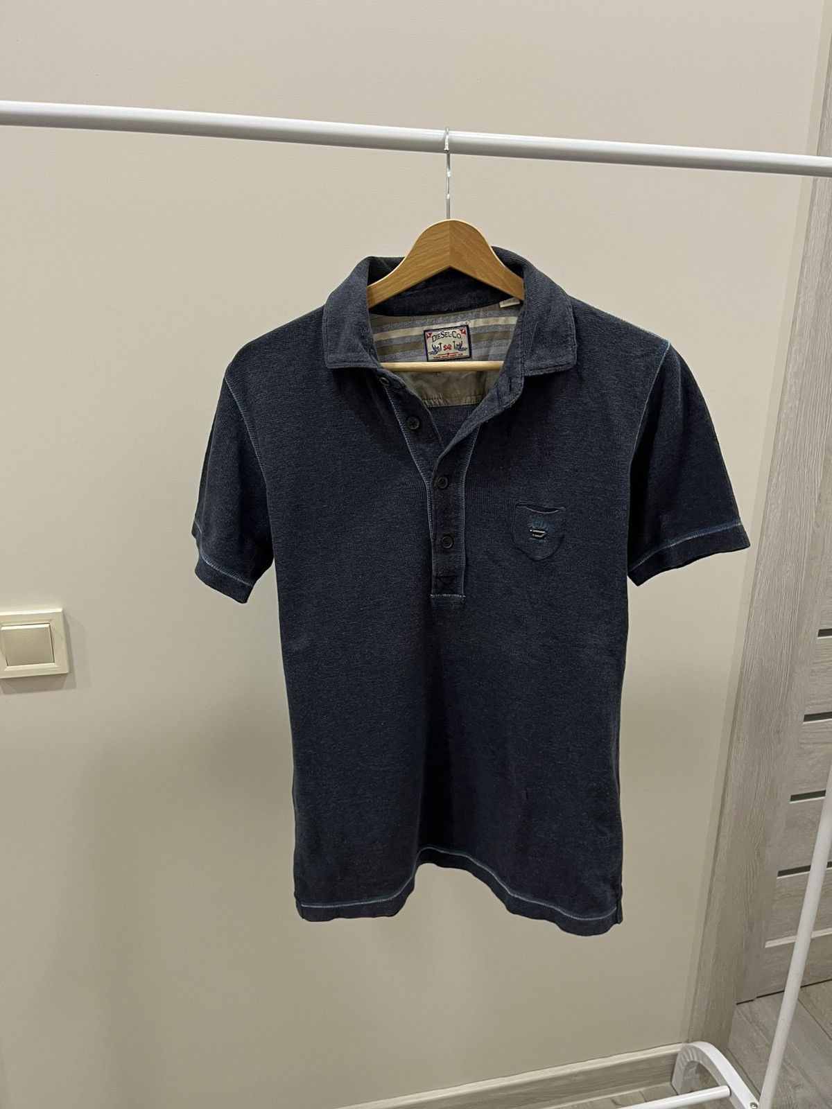 Diesel-Co Vintage Faded Small Logo Classic Polos T Shirt
