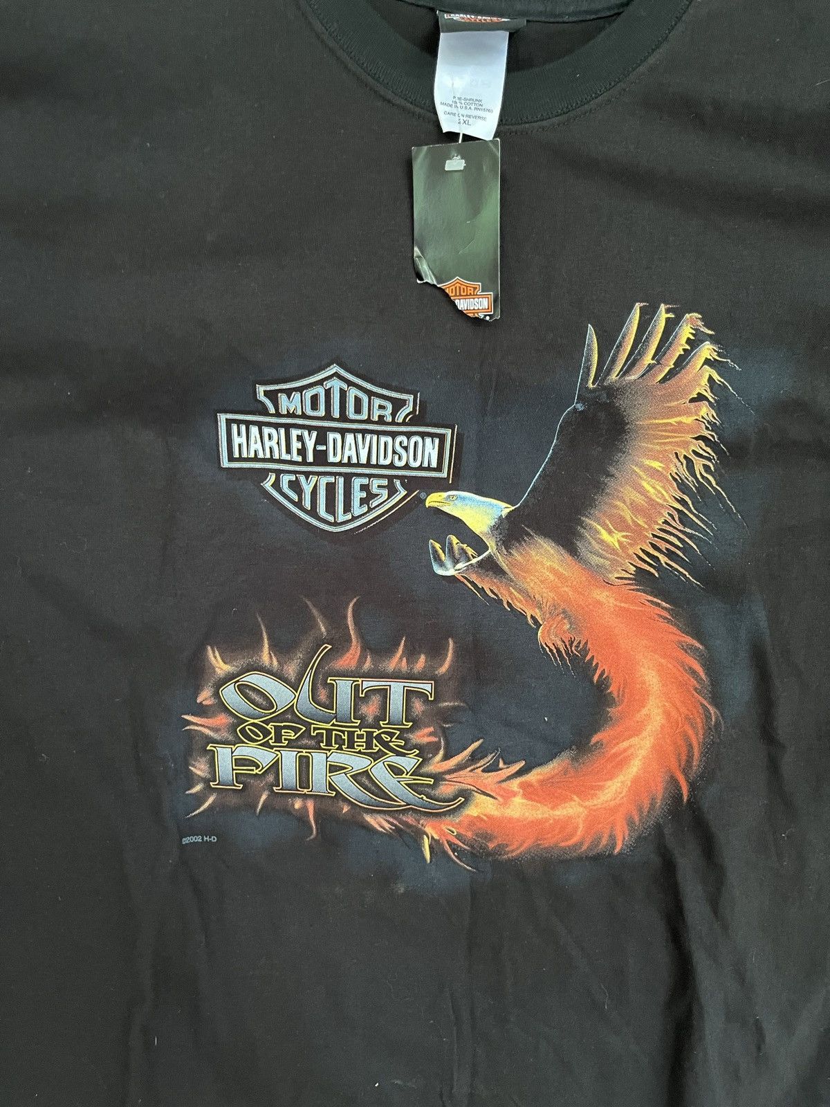 Harley Davidson Vintage 2002 Harley Davidson ‘out of fire’ Tee Size US XL / EU 56 / 4 - 4 Thumbnail