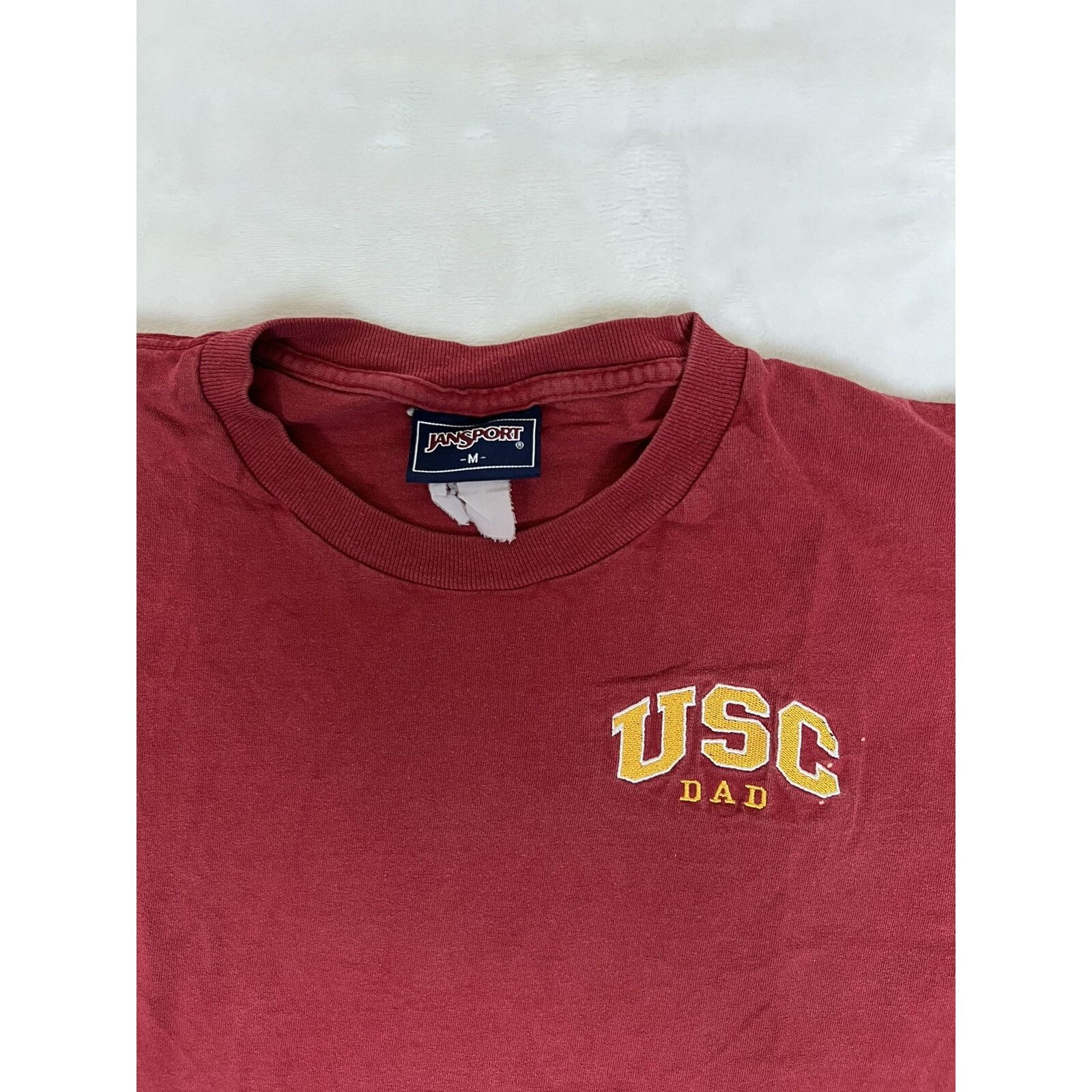 Jansport Vintage USC Trojans Dad T-Shirt Size Medium Red Jansport 90s Size US M / EU 48-50 / 2 - 2 Thumbnail
