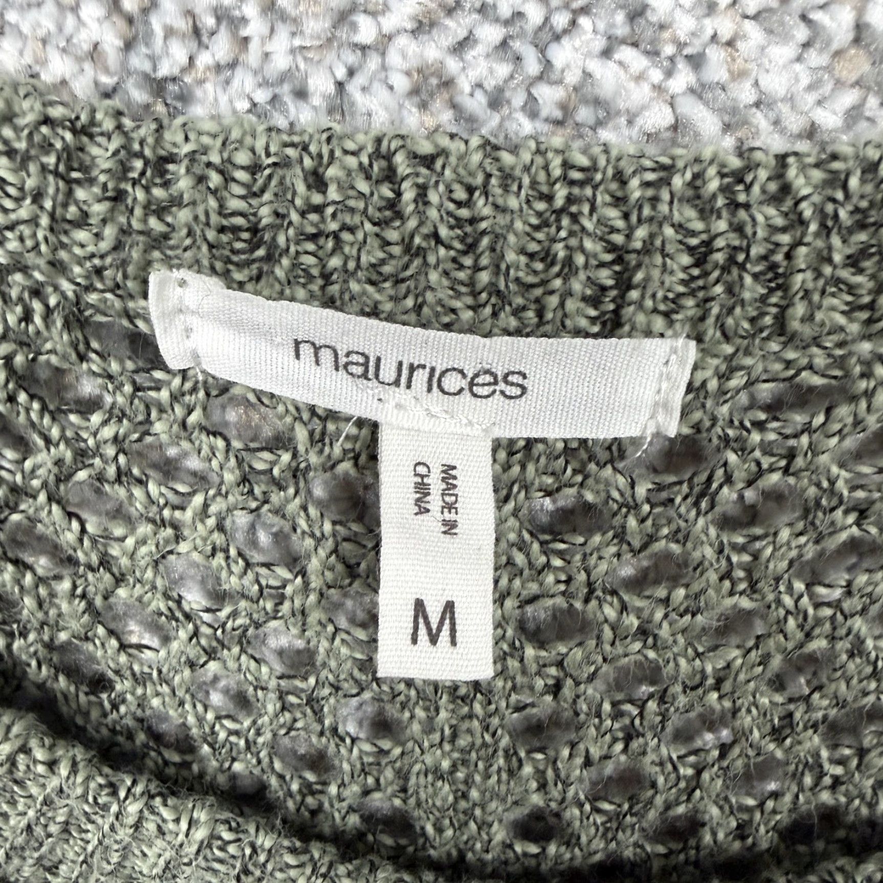 Vintage Maurices Sweater Womens Medium Green Open-Knit Cold Shoulder Boho Grunge Fair ygrunge Size M / US 6-8 / IT 42-44 - 5 Thumbnail