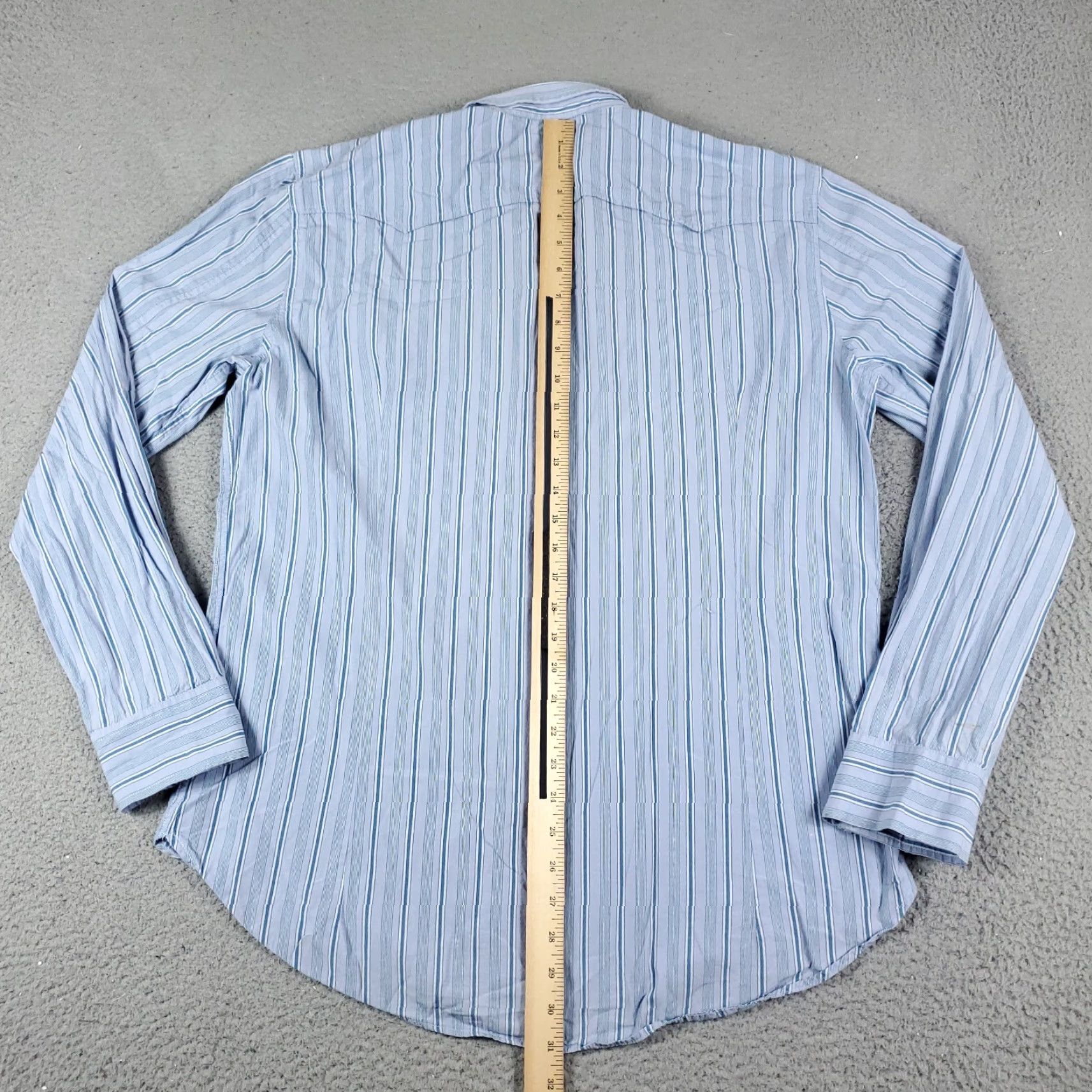 Diesel Diesel Button-Up Shirt Mens 2XL Blue Striped Plaid Long Sleeve Snap Collar Regular Fit Size US XXL / EU 58 / 5 - 4 Thumbnail