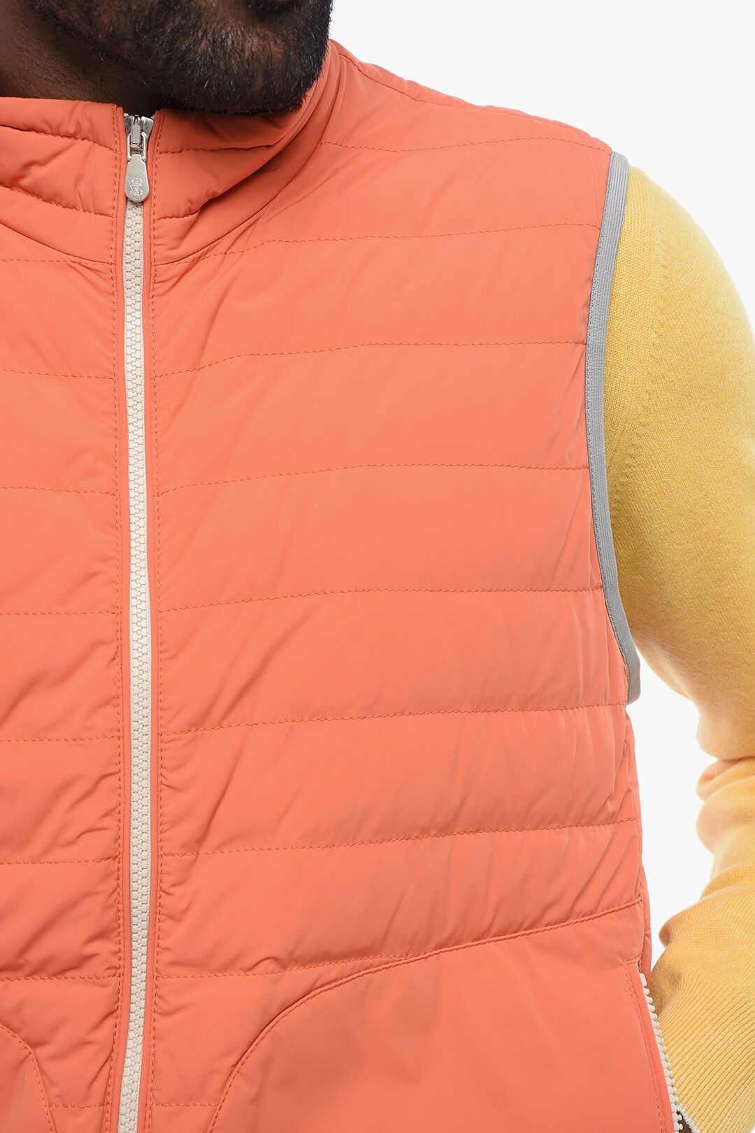Brunello Cucinelli og1mm0725 Down Vest in Orange Size US L / EU 52-54 / 3 - 3 Thumbnail
