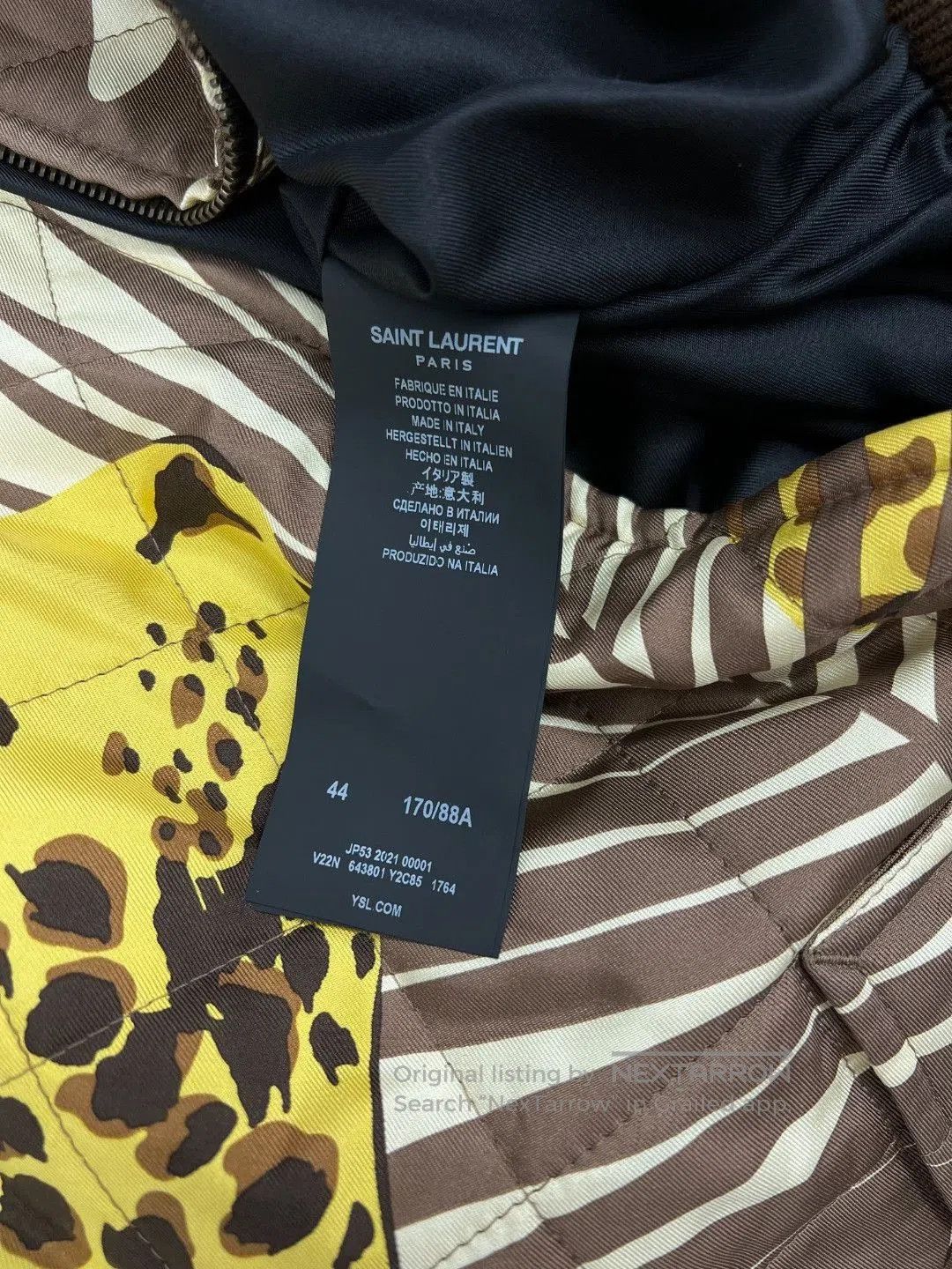 Saint Laurent Paris Saint Laurent Animal Print Quilted Jacket. Size US M / EU 48-50 / 2 - 7 Thumbnail
