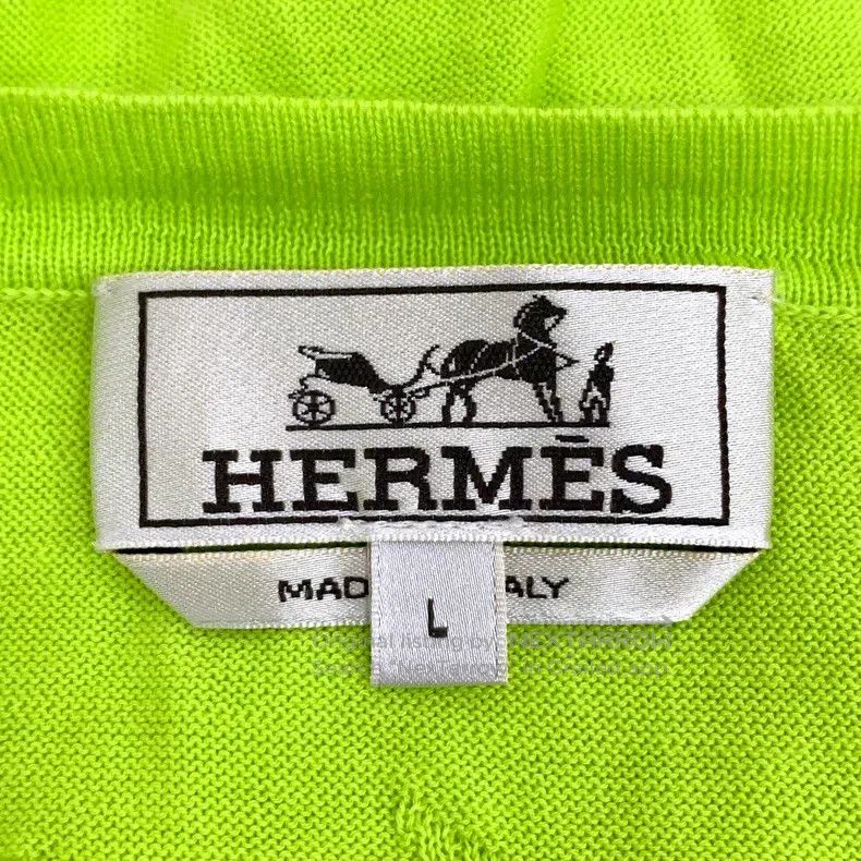 Hermes Hermes Neon Green Horse Jacquard Cotton Crew Neck Long Sle Size US L / EU 52-54 / 3 - 5 Thumbnail