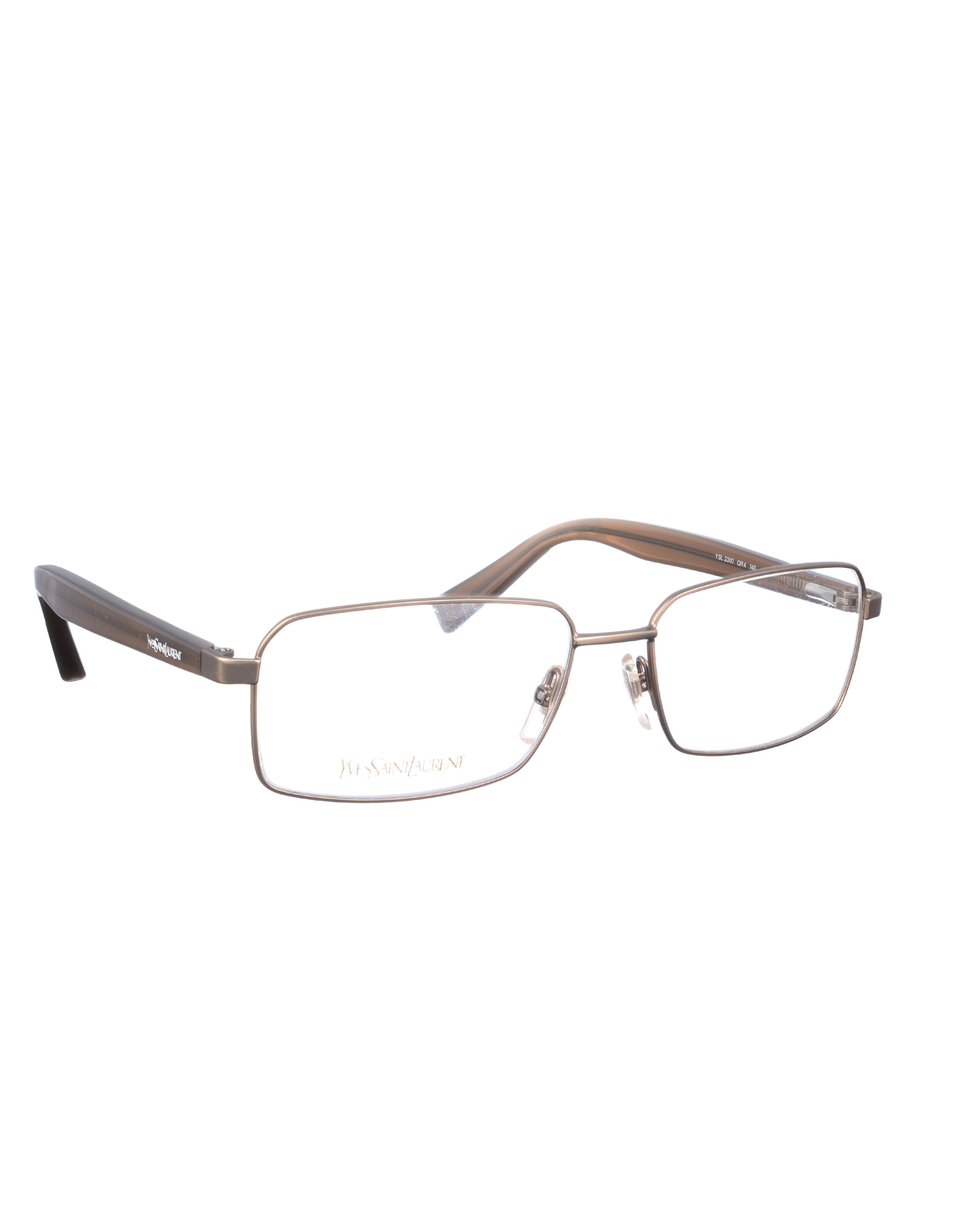 Saint Laurent Paris Yves Saint Laurent 00s Brown & Matte Metallic Glasses Size ONE SIZE - 3 Thumbnail