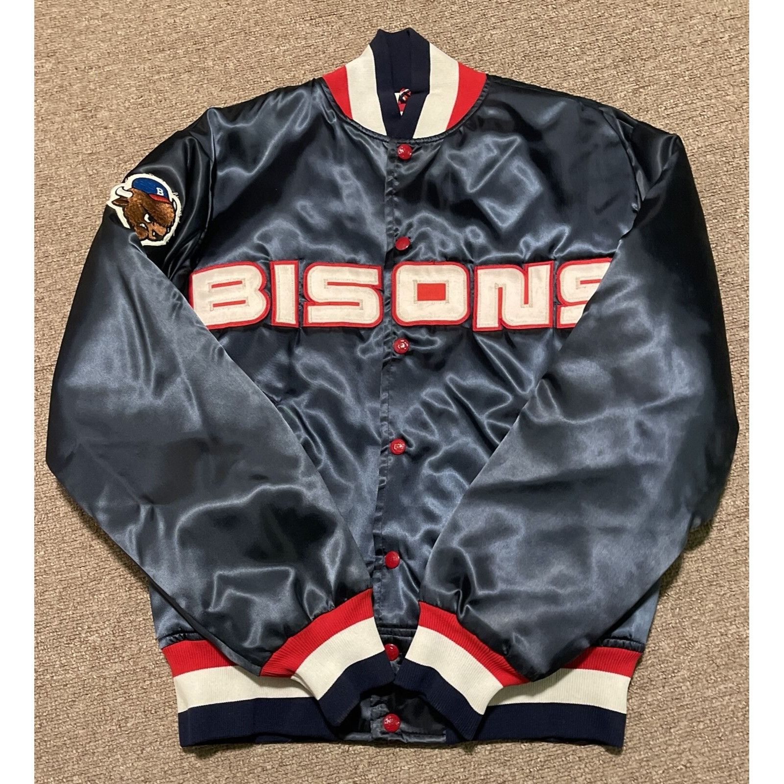 Other Vintage 80s Medium BUFFALO BISONS MILB Satin Bomber Spellout Size US M / EU 48-50 / 2 - 7 Thumbnail