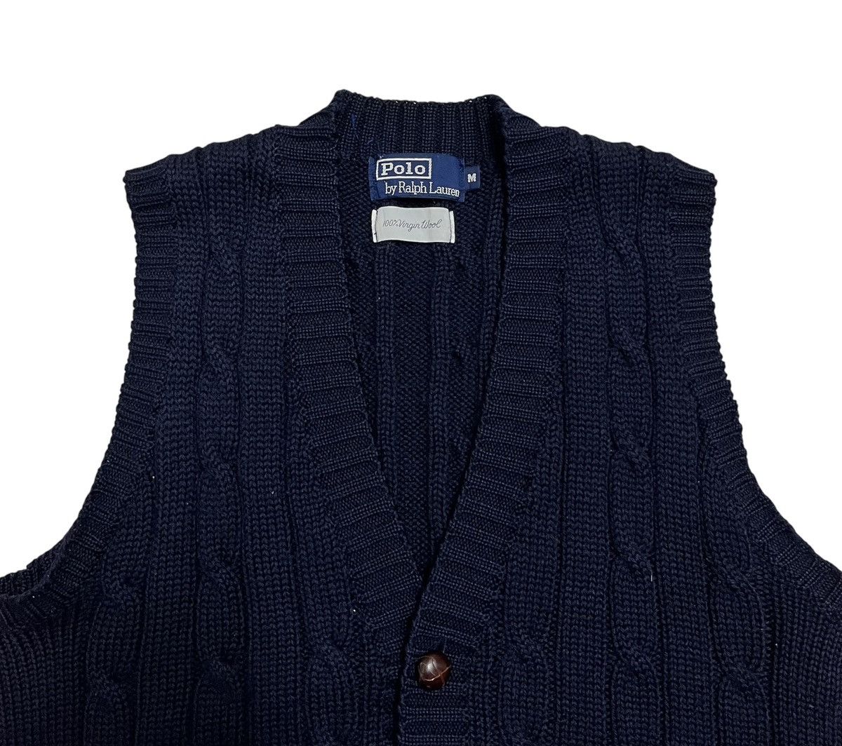 RRL Ralph Lauren 80s Vintage Polo Ralph Lauren Wool Cable Knit Vest Cardigan Size US M / EU 48-50 / 2 - 3 Thumbnail