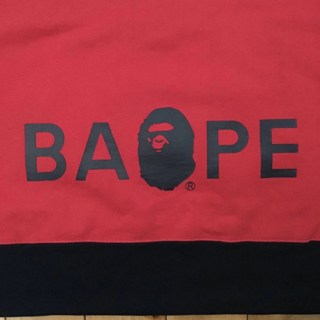 Bape BAPE logo half zip pullover hoodie a bathing ape Size US M / EU 48-50 / 2 - 4 Thumbnail