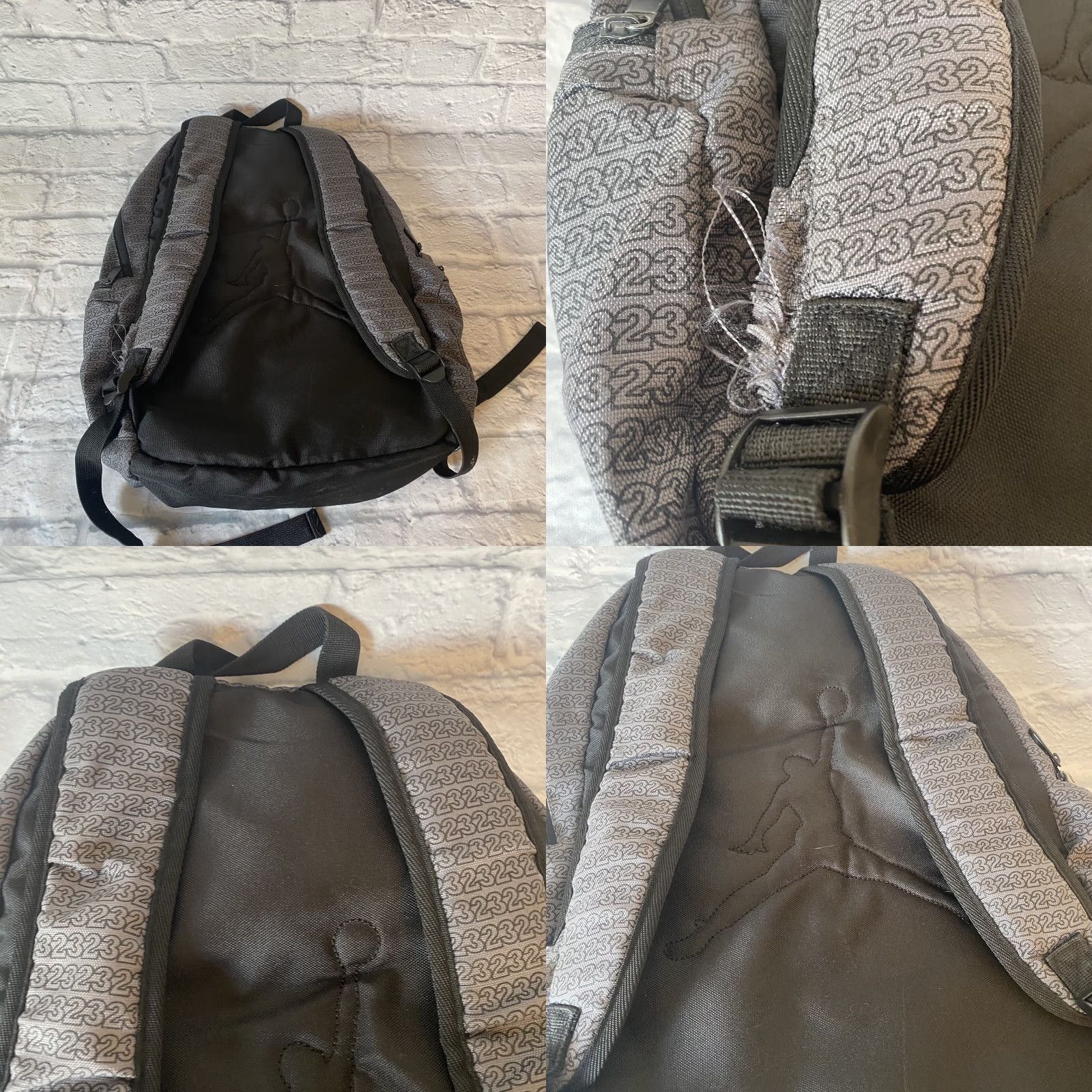 Nike Nike Air Jordan Jumpman 23 Backpack School Sports Bookbag Black Gray Mens Large Polyester Backpack Size ONE SIZE - 8 Thumbnail