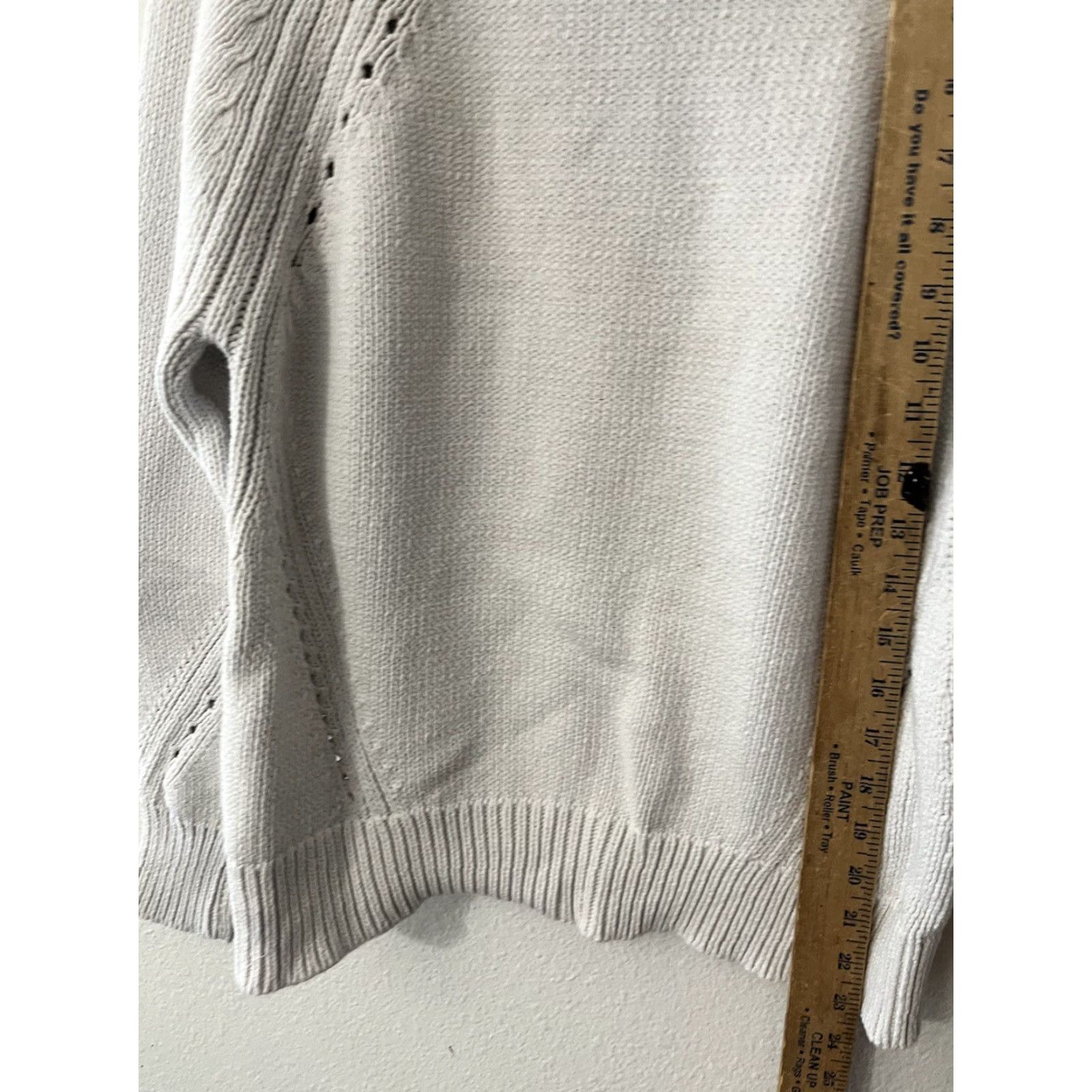 J.Crew J.CREW Cotton Pullover Sweater White Sz S Pointelle Knit Rolled Neck Women Classic Comfort Knit Pullover Sweater - J6381 Size S / US 4 / IT 40 - 4 Thumbnail