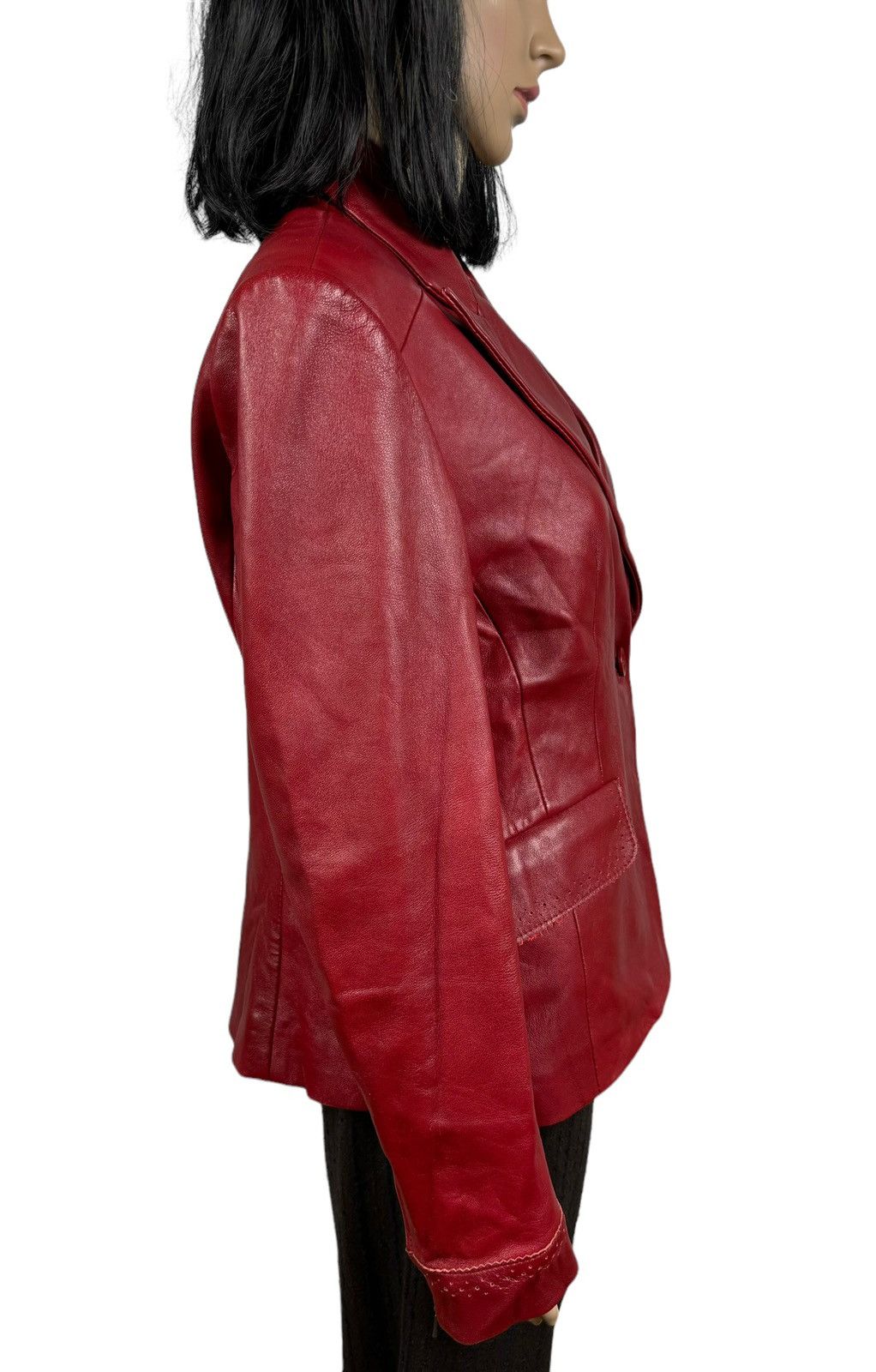 Other Proudfood Real Leather Blazer Jacket Perforated Trim size S Size S / US 4 / IT 40 - 4 Thumbnail