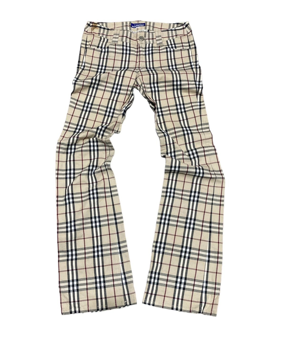 image of Burberry Blue Label Nova Check Flare Pant, Women's (Size 27)