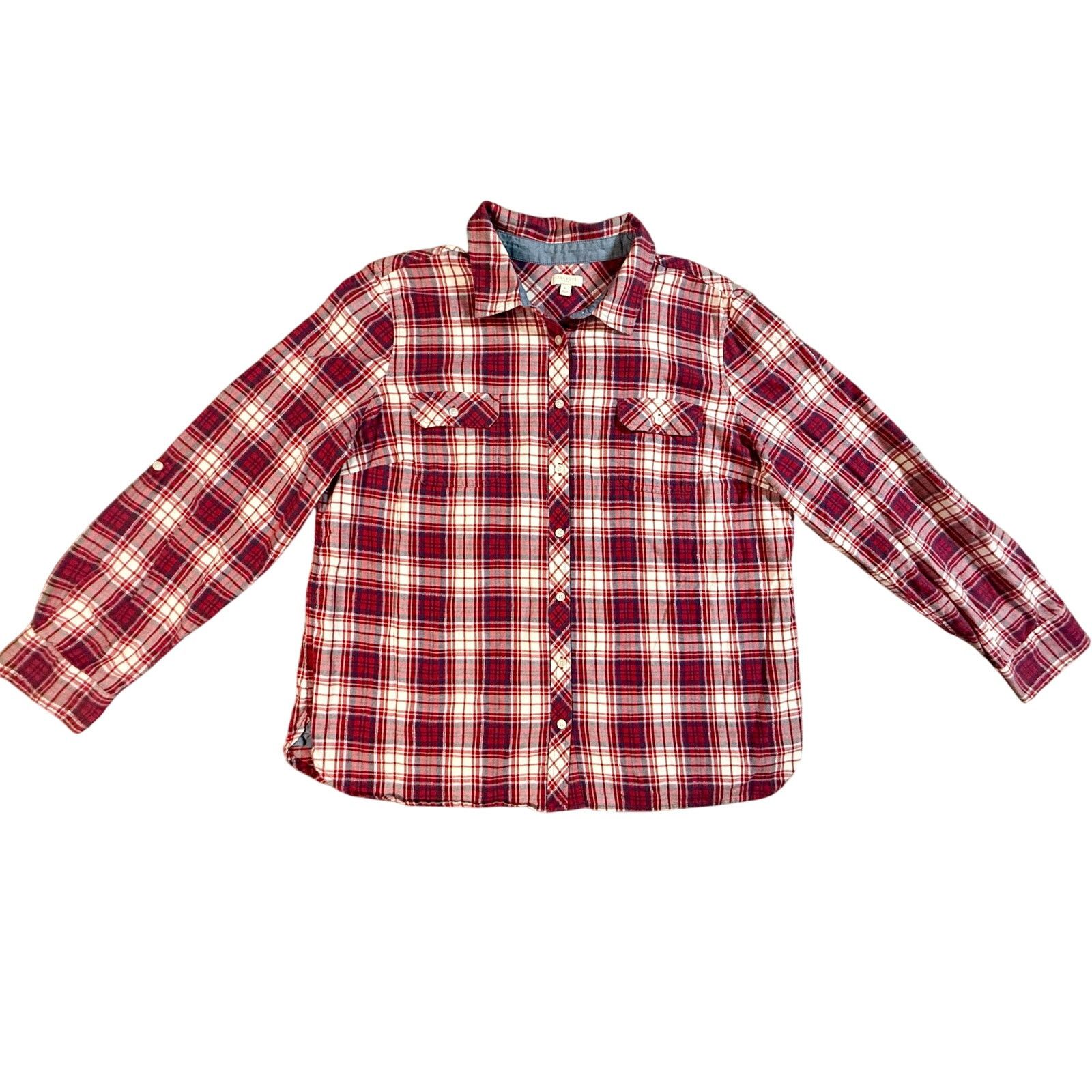 Other Talbots Classic Cotton Button Down Shirt - Shimmer Plaid Size XL / US 12-14 / IT 48-50 - 2 Thumbnail