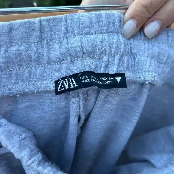 Zara Zara Heather Gray Wide Leg Ankle Sweatpants Size 36" / US 14 / IT 50 - 5 Thumbnail