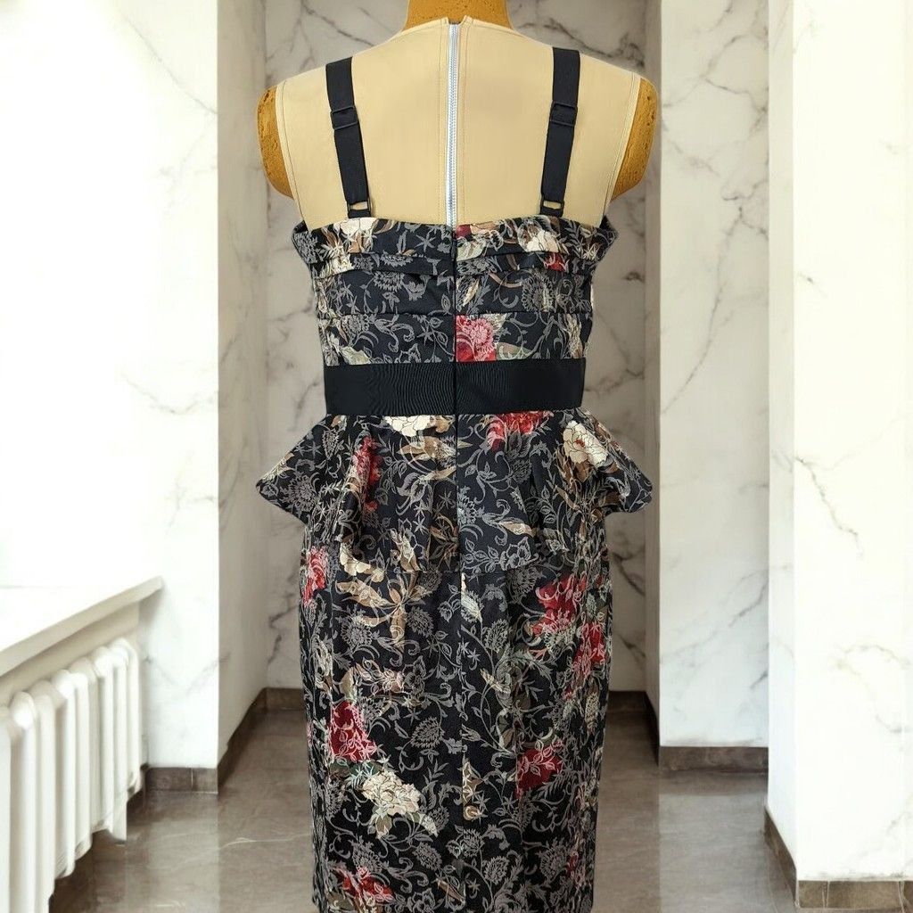 Designer Antonio Melani Seraphina Jacquard Ruffled Dress NEW 12 Size XL / US 12-14 / IT 48-50 - 9 Thumbnail