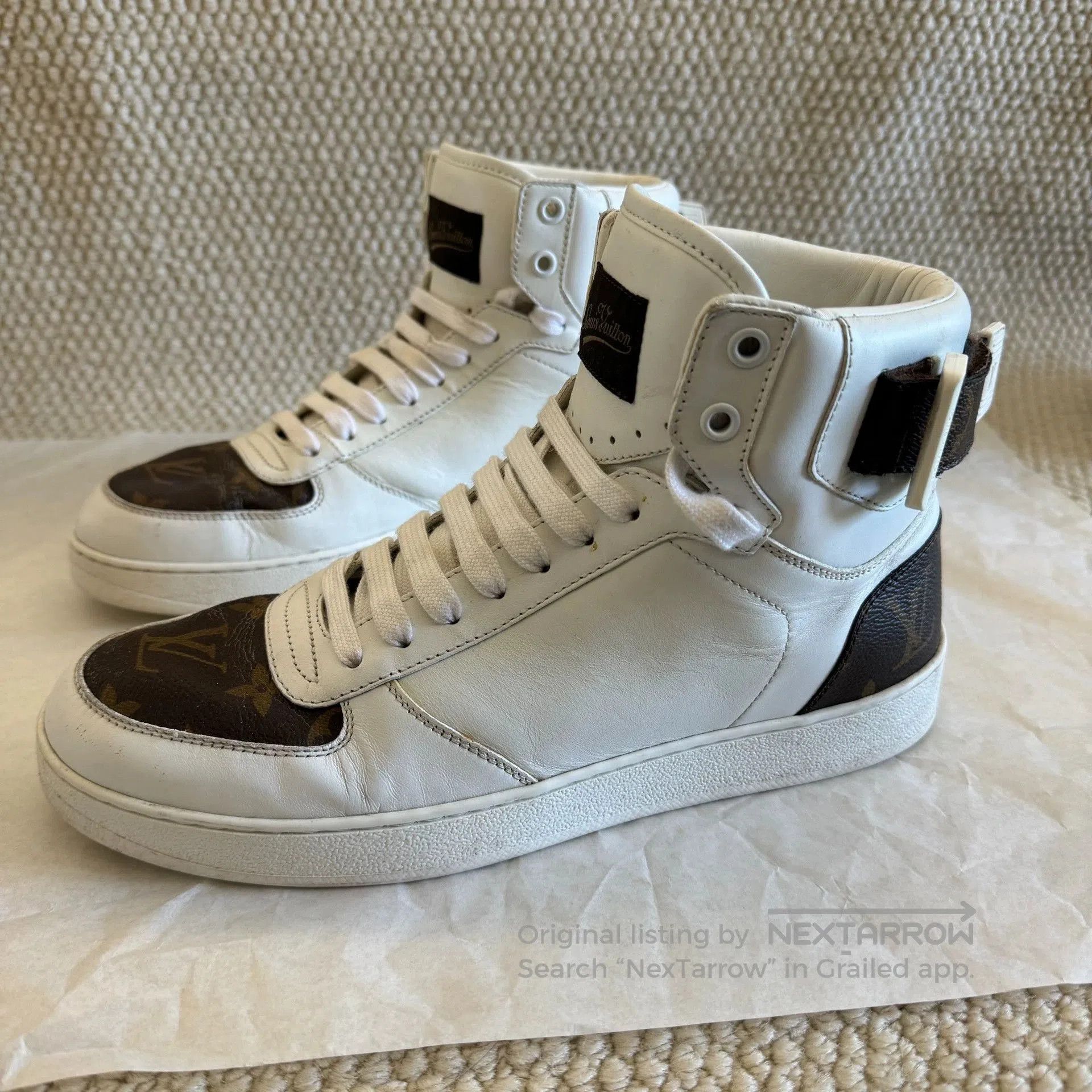 louis vuitton high-top fashion casual shoes.