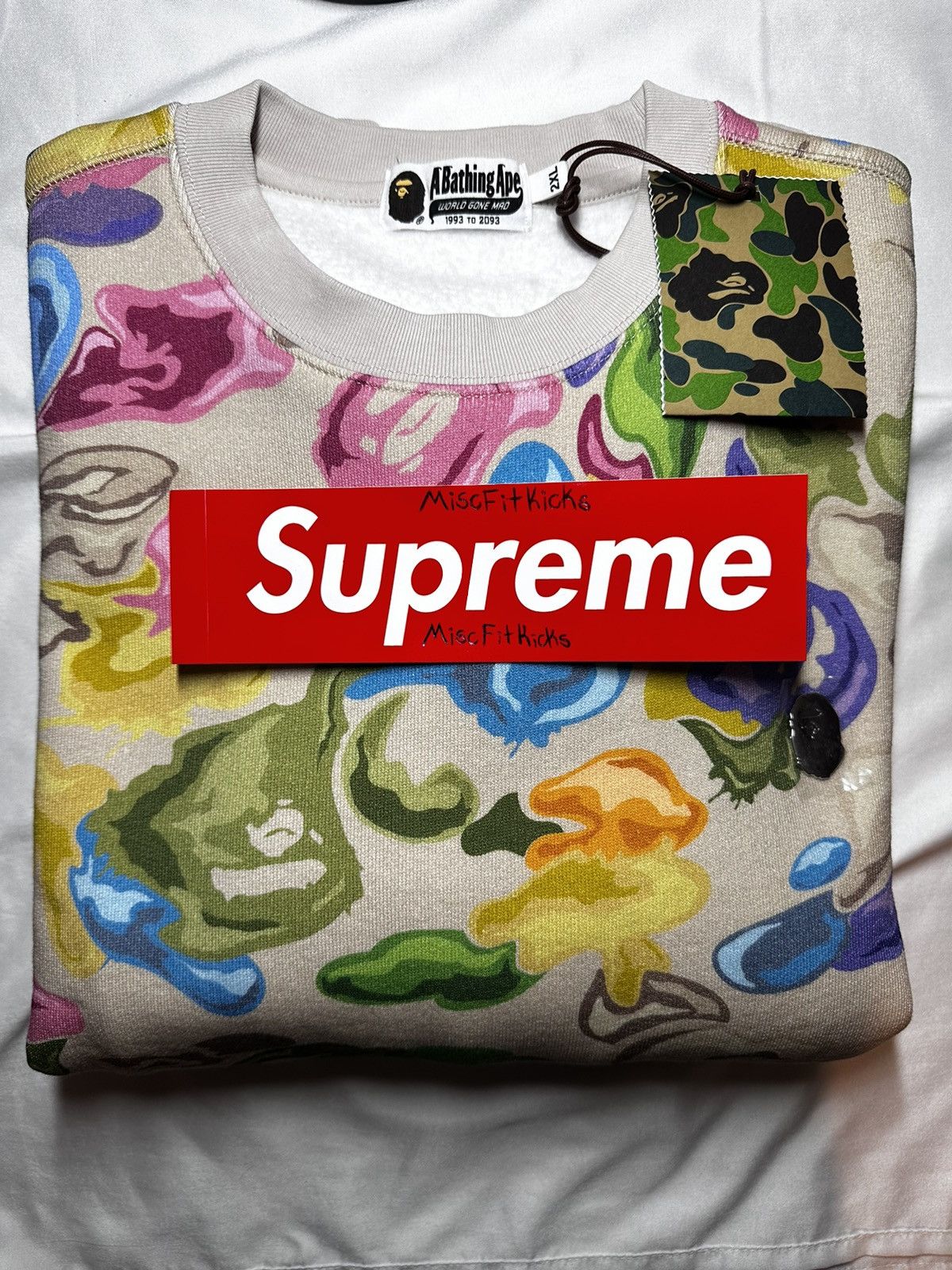 Bape Art camo Metal one Point Crewneck Size US XXL / EU 58 / 5 - 2 Thumbnail