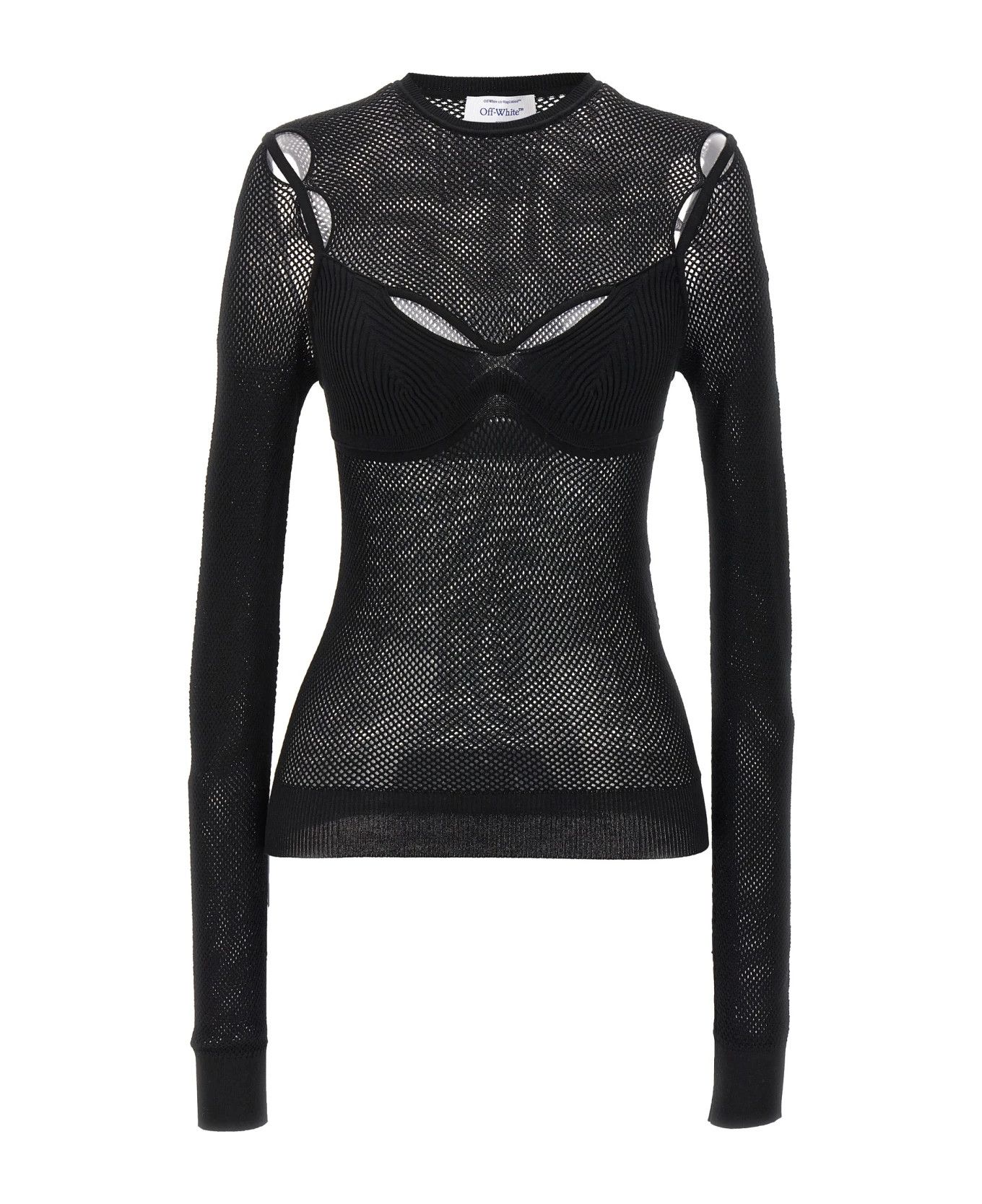 Off-White o1y1225 Crewneck Sweater in Black Size XS / US 0-2 / IT 36-38 - 1 Thumbnail