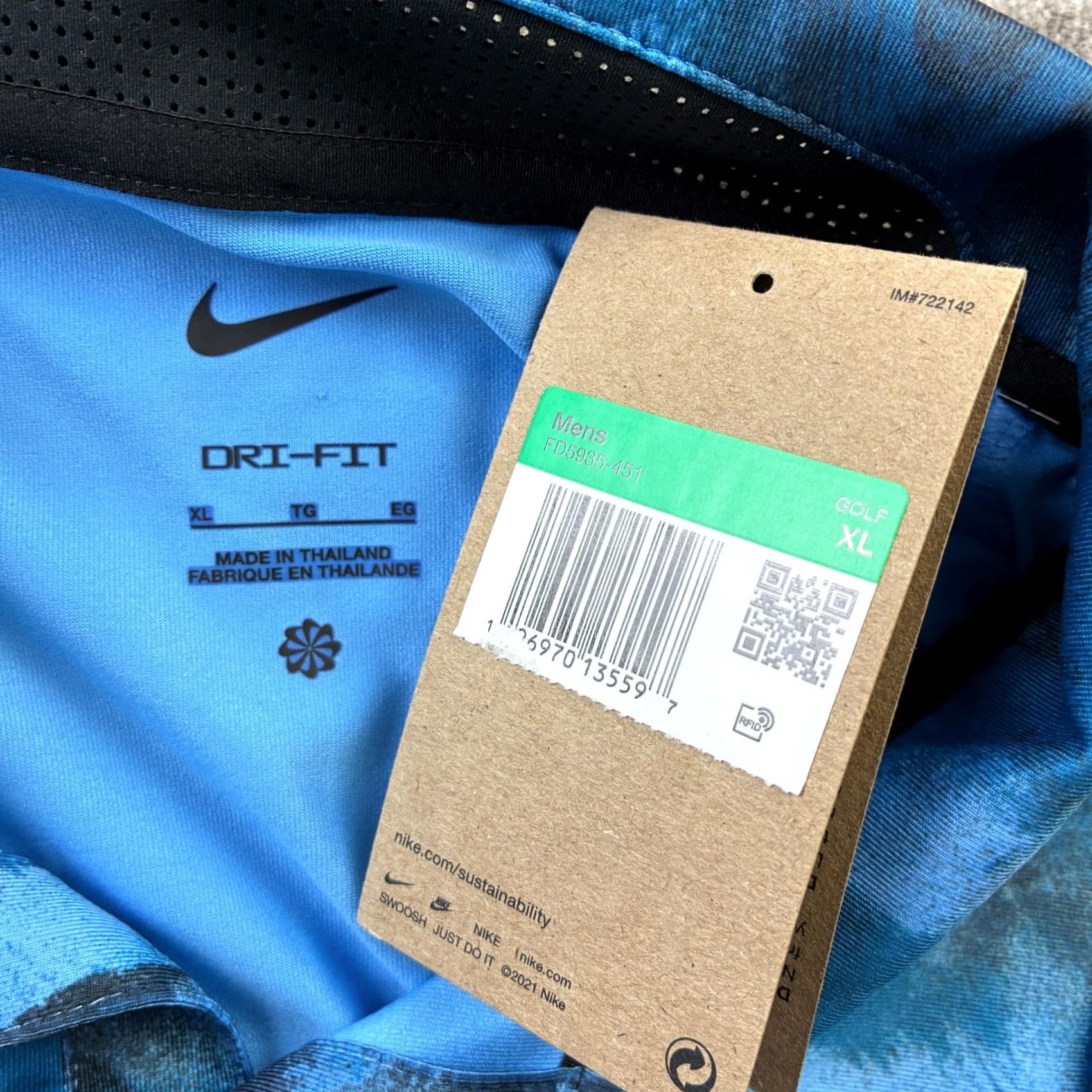 Nike Nike Polo Shirt Mens Large Blue Dri-Fit Golf Tour Camouflage All Seasons Short Sleeve Casual Activewear Shirt Size US L / EU 52-54 / 3 - 7 Thumbnail