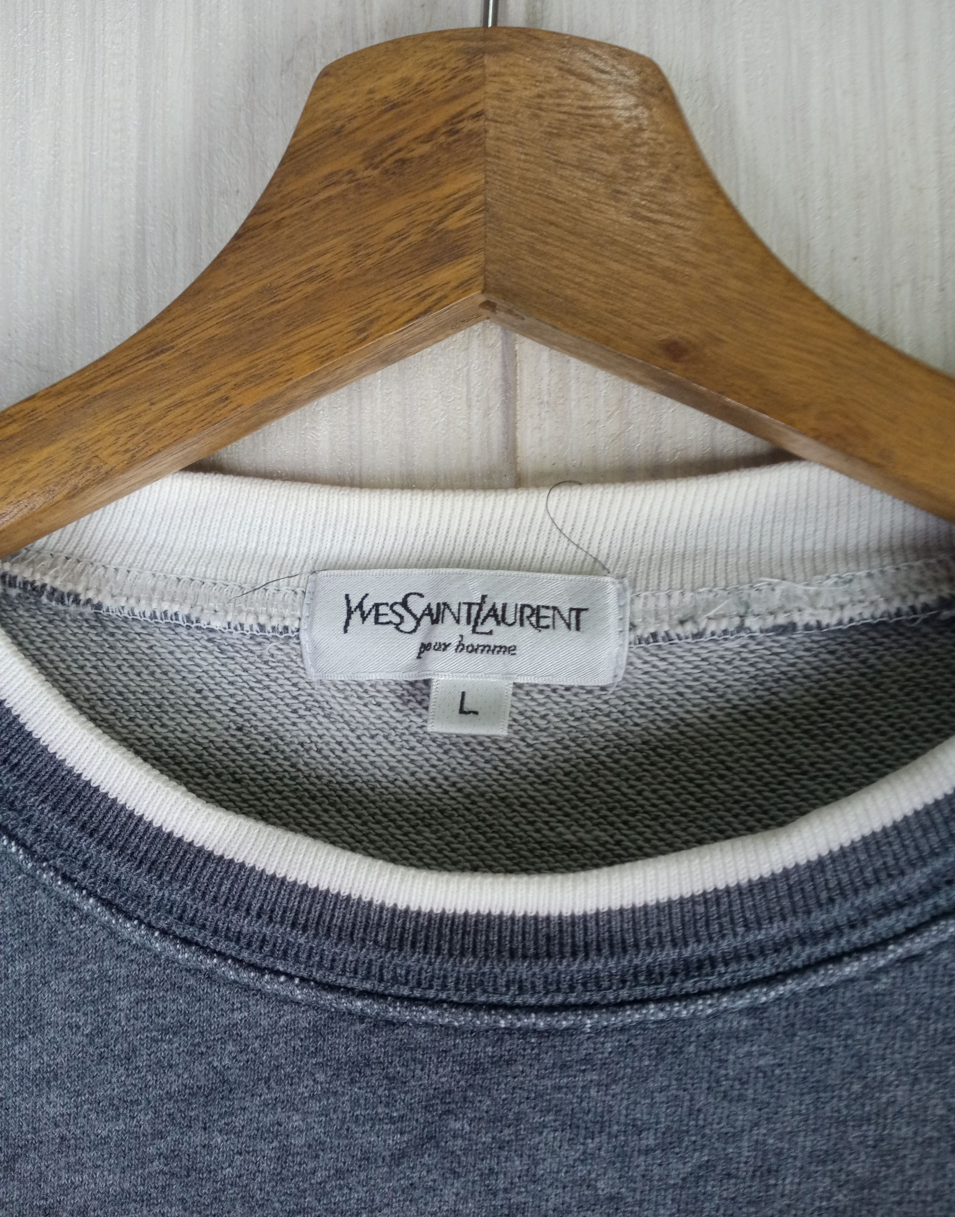 Yves Saint Laurent Rare Vintage Yves Saint Laurent Embroidery Logo Sweatshirt Size US L / EU 52-54 / 3 - 5 Thumbnail