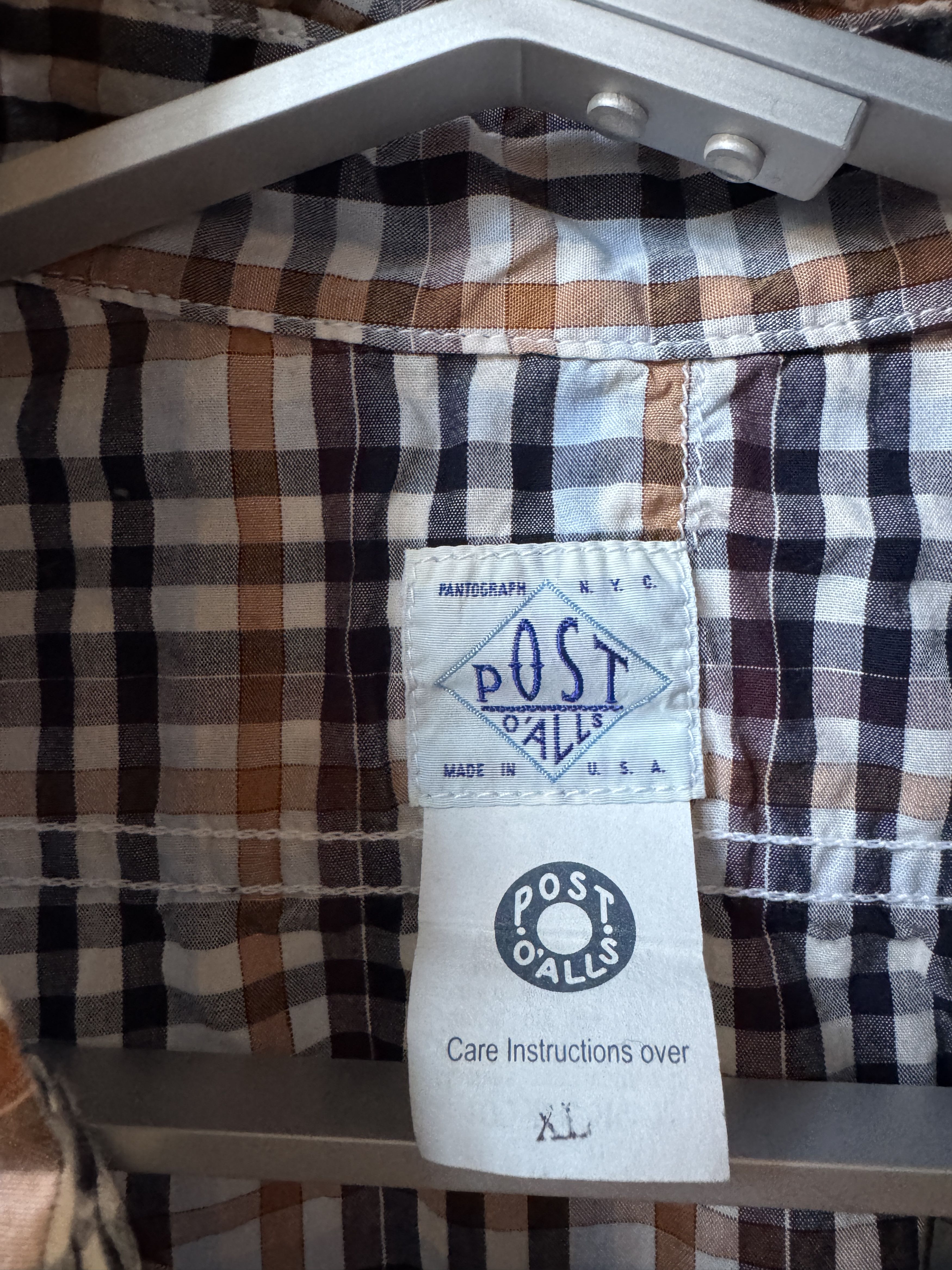 Post Overalls Post O'Alls Checkered Button Up Cotton Shirt Size US XL / EU 56 / 4 - 4 Thumbnail