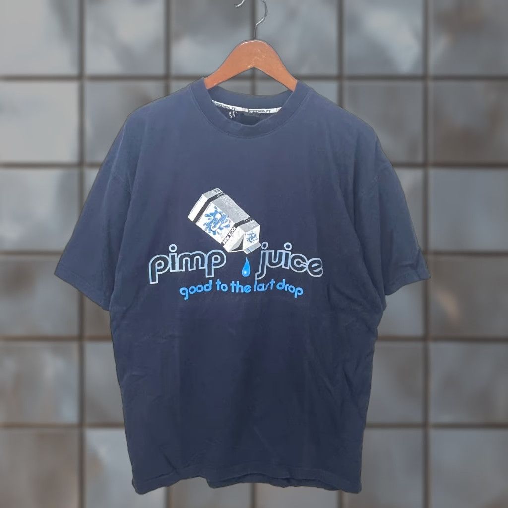 Vintage VINTAGE Pimp Juice Y2K Hip Hop Baggy T Shirt 2XL Icedout Nelly Shirt Mens Blue Cotton Short Sleeve Crew Neck Hip Hop Size US XXL / EU 58 / 5 - 1 Thumbnail