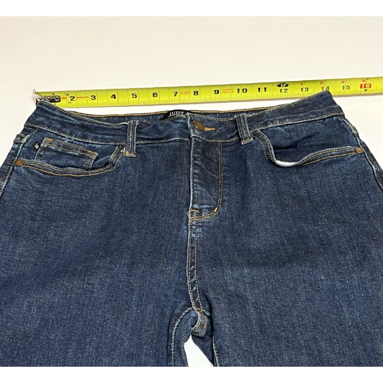 Vintage Judy Blue Jeans Women’s Slim Bootcut 9/29 (29x31) Blue Dark Stretch Fold Lines, Logo, Pockets, Mid Rise, Cotton Blend, Regular Size 29 Womens Jeans Size 30" / US 8 / IT 44 - 3 Thumbnail