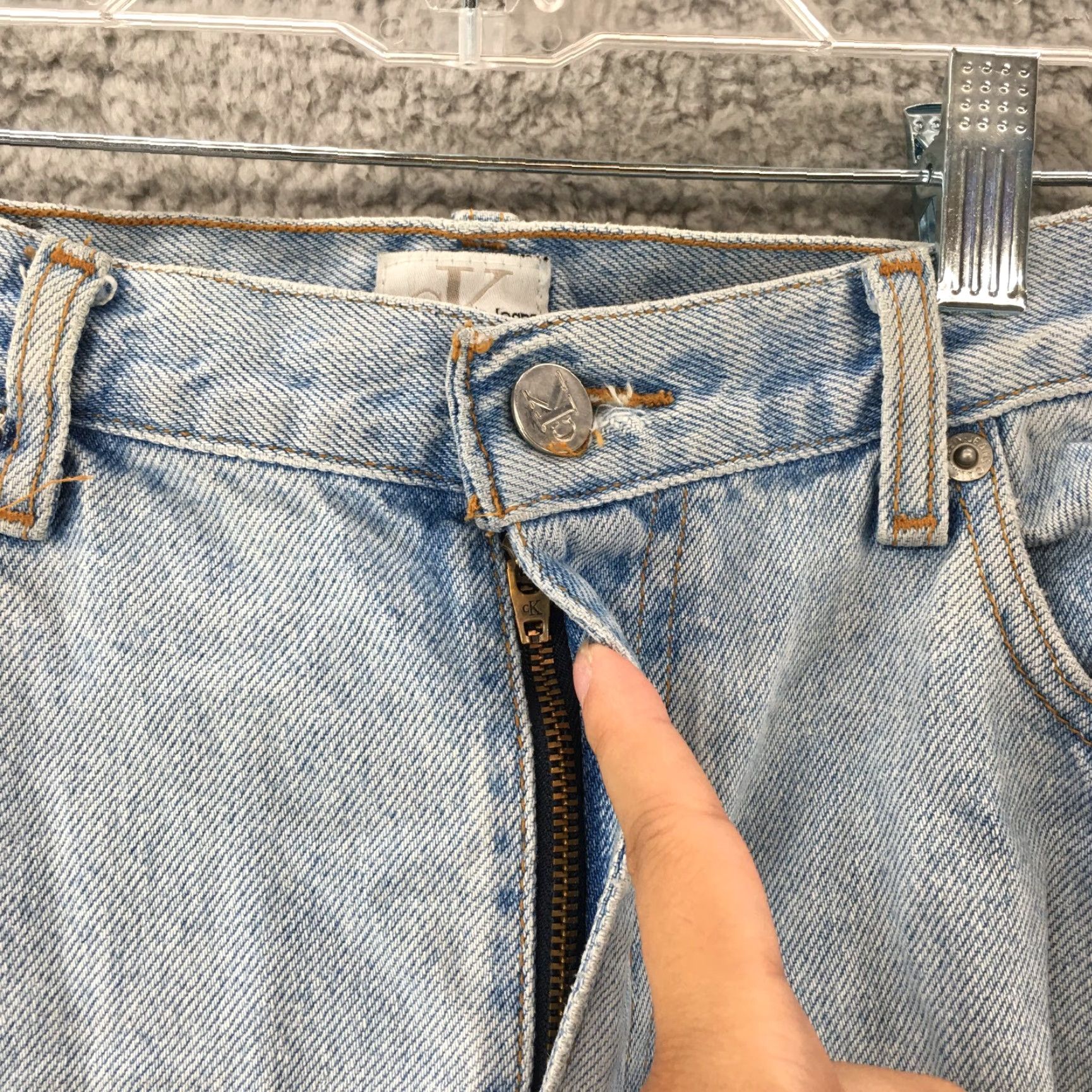 Calvin Klein Calvin Klein Jeans Womens 12 Blue Classic 5-Pocket Enzyme Wash Straight Leg Zip Jeans Size 34" / US 12 / IT 48 - 4 Thumbnail