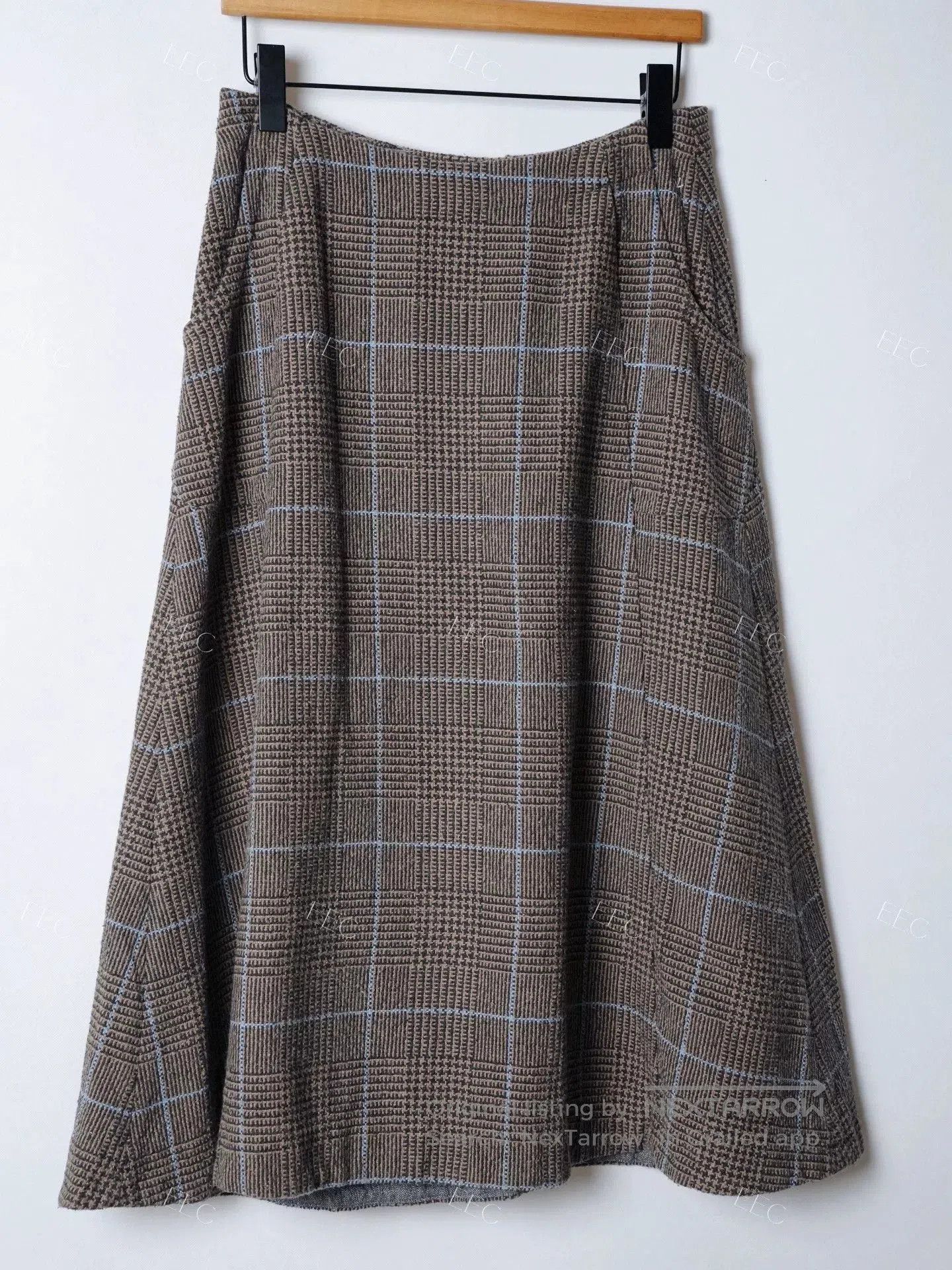 45rpm Brown Checkered Umbrella Skirt. Size 26" / US 2 / IT 38 - 3 Thumbnail