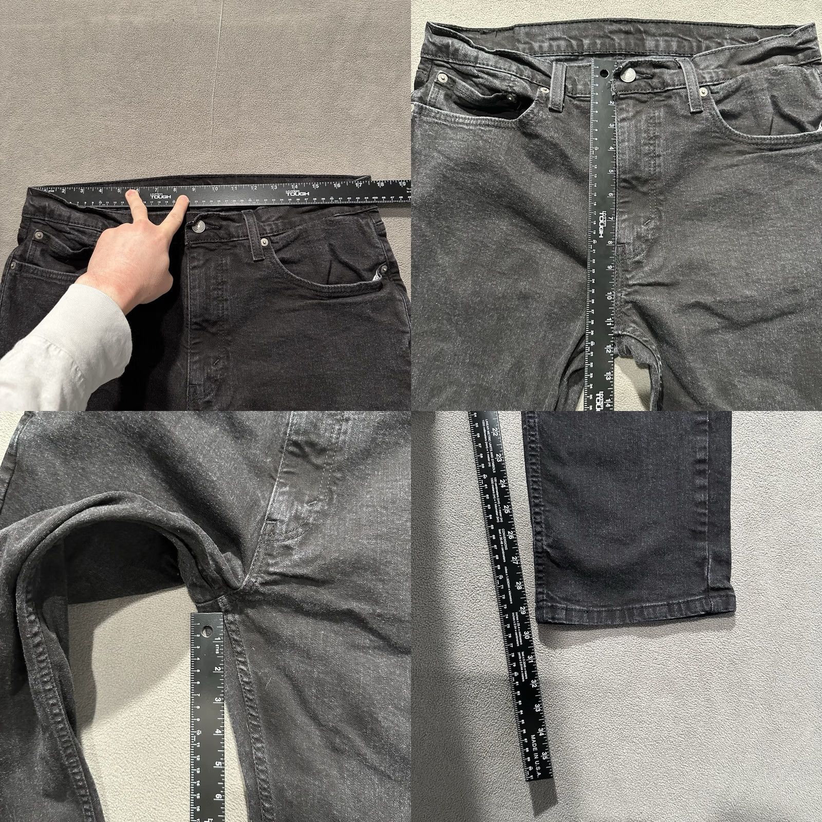 Levi's Levi's Jeans Mens Black Denim Relaxed Fit Straight Leg Stretch 36x32 Size US 36 / EU 52 - 8 Thumbnail