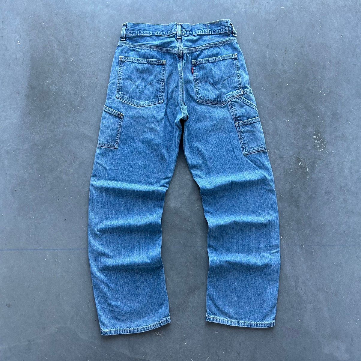 Pre-owned Carhartt X Levis Crazy Vintage Y2k Levi Baggy Carpenter Skater Jeans Grunge In Blue