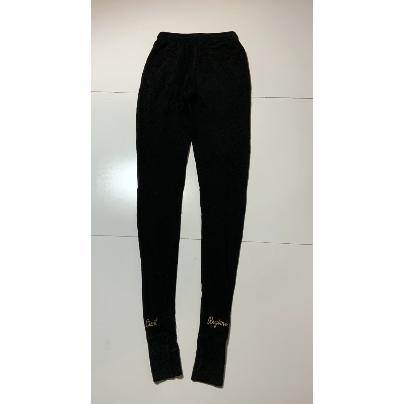 Vintage VINTAGE Civil Regime Black Embroidered Terry Fleece Slim Long Jogger Sweatpants Sz. M Size US 31 - 3 Thumbnail