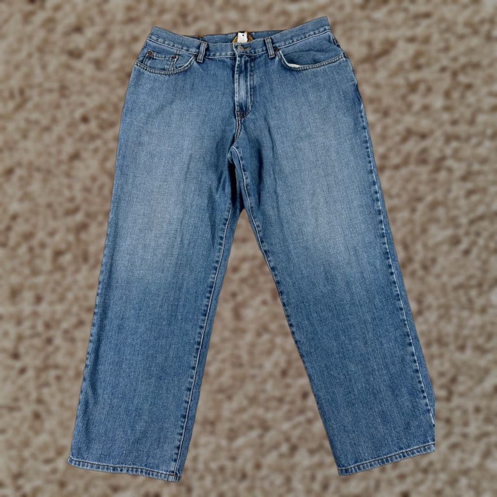 Lucky Brand Lucky Brand Jeans Mens 34 Blue Denim 100% Cotton Classic Relaxed Straight 5-Pocket Design Zip Closure Regular Size 33x27 Men's Jeans Blue Denim Size US 34 / EU 50 - 1 Thumbnail