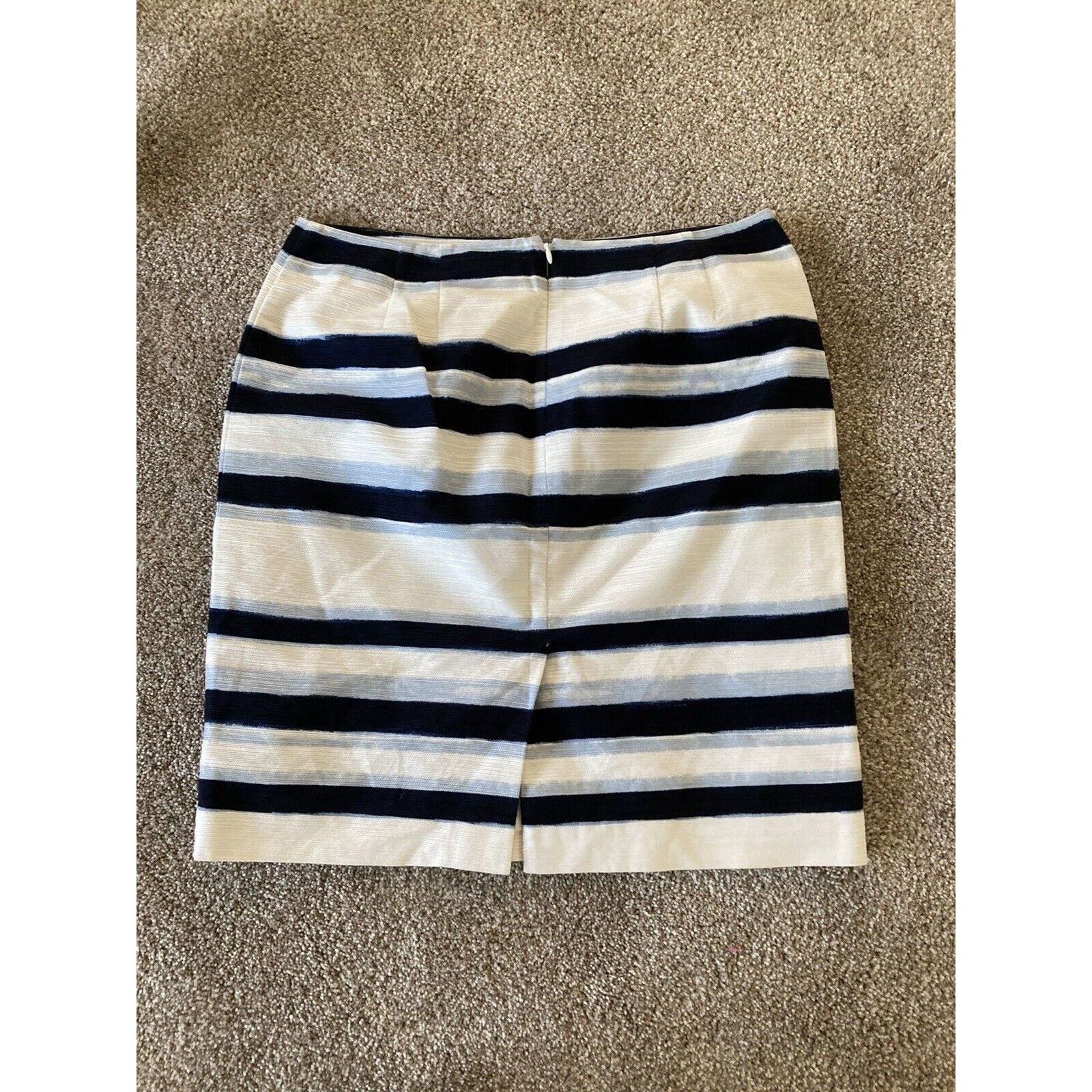 Ann Taylor Ann Taylor Factory Lined Skirt Womens White Blue Strip Petit Size 32" / US 10 / IT 46 - 2 Thumbnail