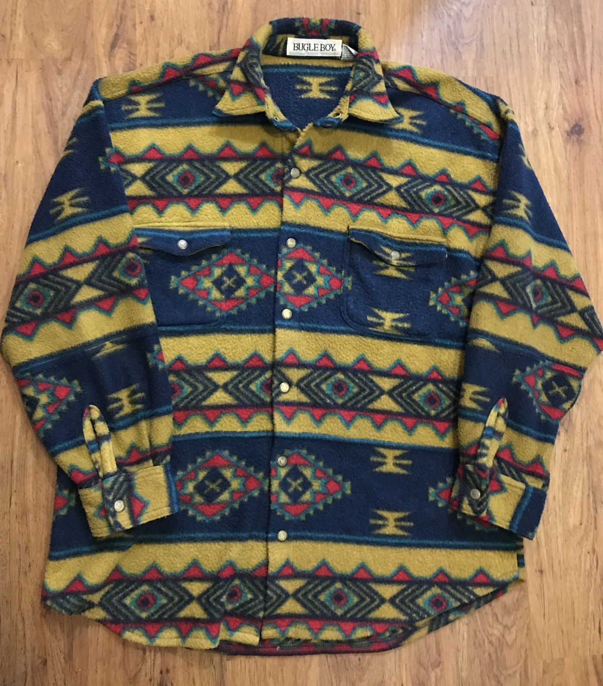 Bugle Boy Vintage 90’s Bugle Boy Aztec Jacket Button Up Skate Surf Size US L / EU 52-54 / 3 - 1 Thumbnail