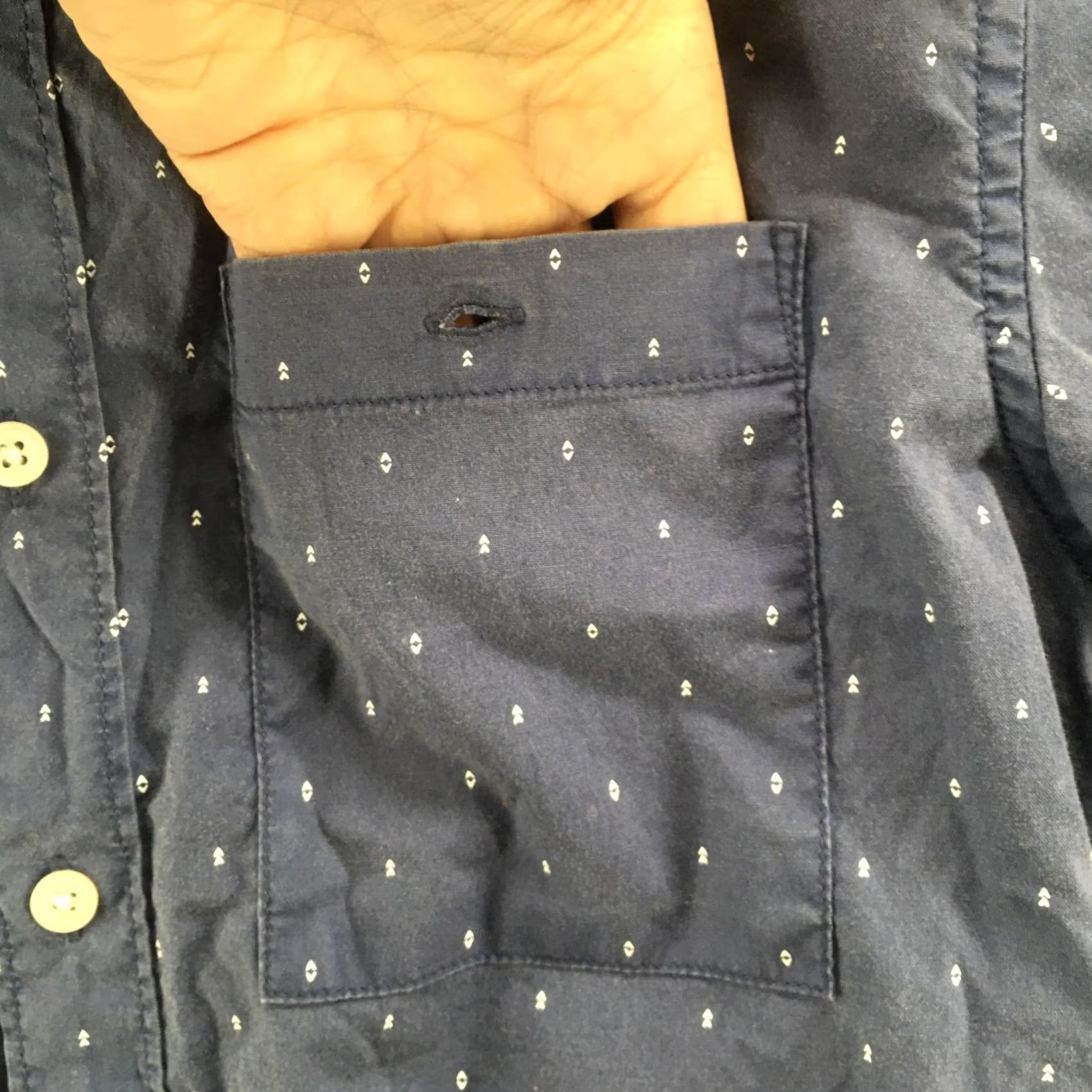 American Eagle Outfitters American Eagle Outfitters Button-Up Short Sleeve Shirt Mens XS Blue Multicolor Cotton Blend Size US XS / EU 42 / 0 - 4 Thumbnail
