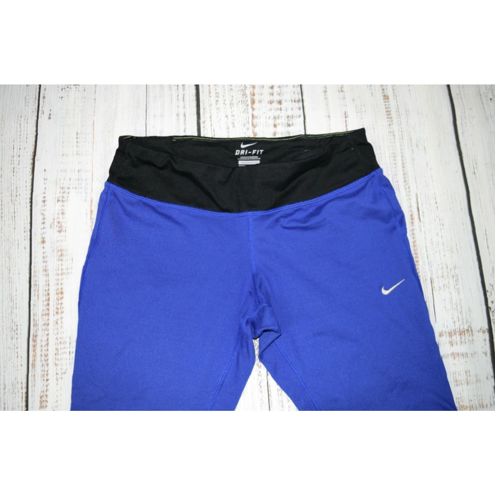 Nike NIKE Dri-FIT Epic Run Crop Tight Pants Running Athleisure Women's M Purple Cropped Inseam 22 Pockets Size 32" / US 10 / IT 46 - 3 Thumbnail
