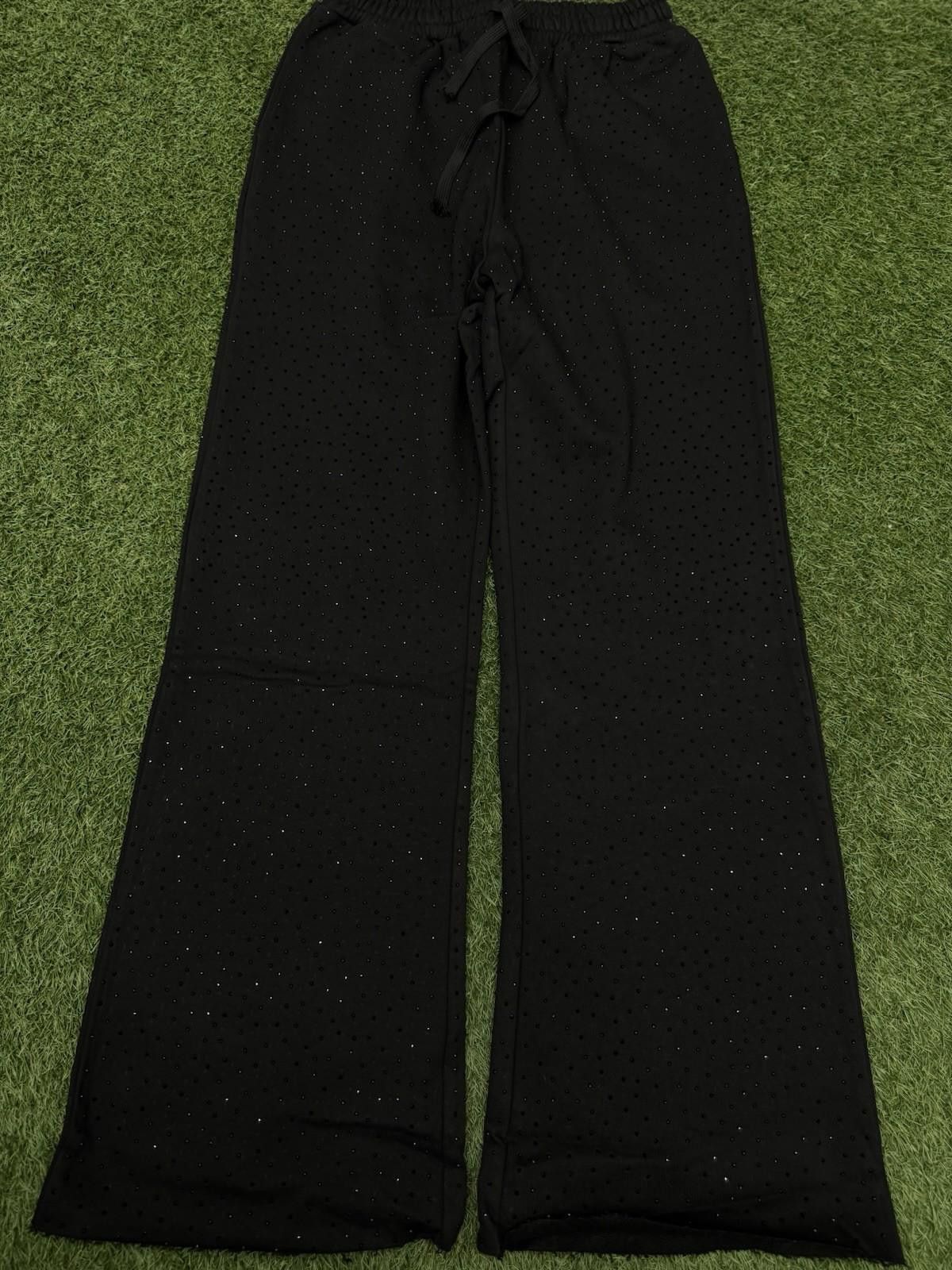 Saint Vanity Size L - Saint Vanity Black Rhinestone Sweatpants Authentic Size US 34 / EU 50 - 1 Thumbnail