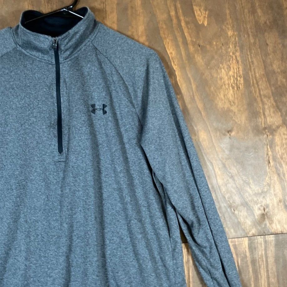 Under Armour Under Armour Mens Shirt Gray UA Tech 2.0 1/2 Zip Pullover Loose Fit Large Shirt Mens Long Sleeve Pullover Grey Athletic Casual Training Size US L / EU 52-54 / 3 - 5 Thumbnail