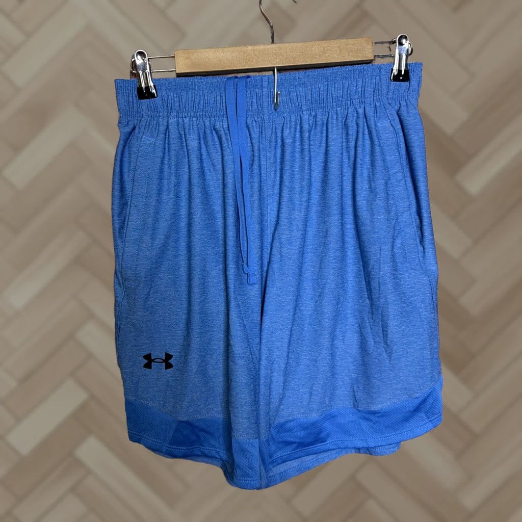 Under Armour Under Armour Shorts Mens M Blue Elevated Woven Logo Fitted Athletic Training Gym Size US 31 - 1 Thumbnail