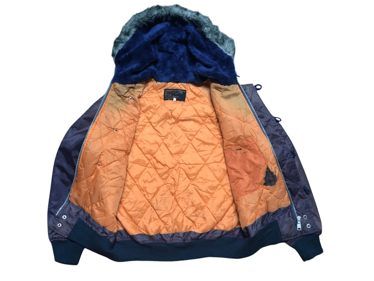 Vintage VINTAGE HOUSTON MA-2B FUR HOODED BOMBER JACKET FADED Size US M / EU 48-50 / 2 - 3 Thumbnail